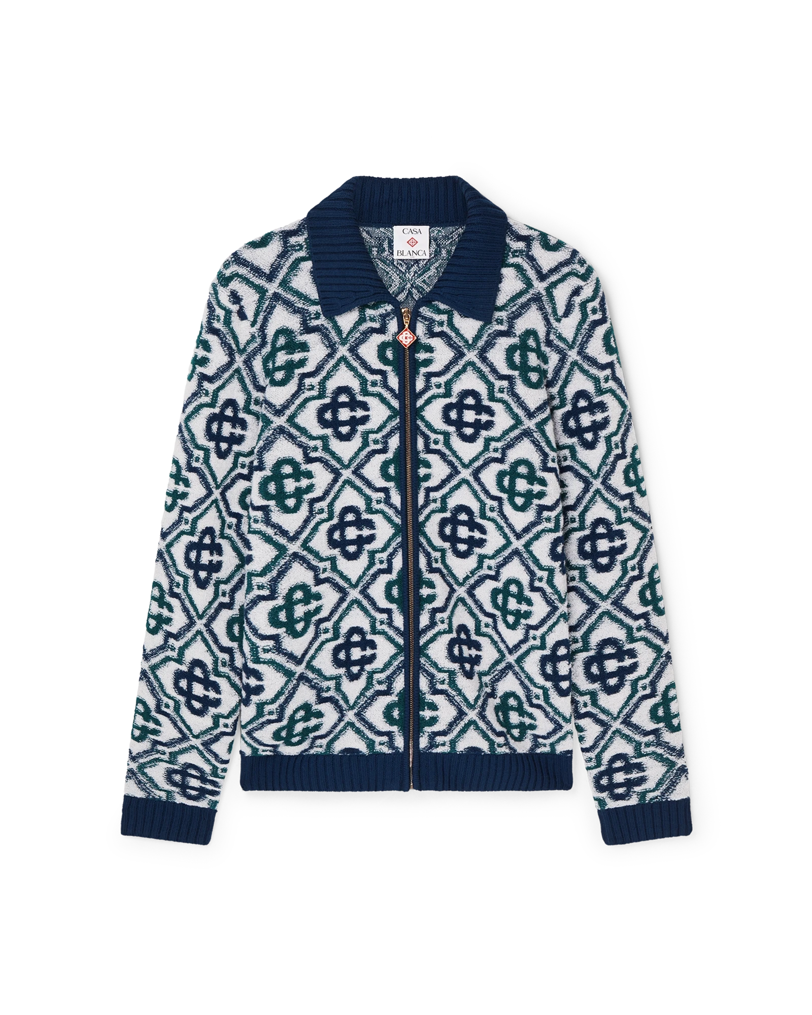 Monogram Knit Zip Jumper | Casablanca Paris Monogram Knit Zip Jumper | Casablanca Paris