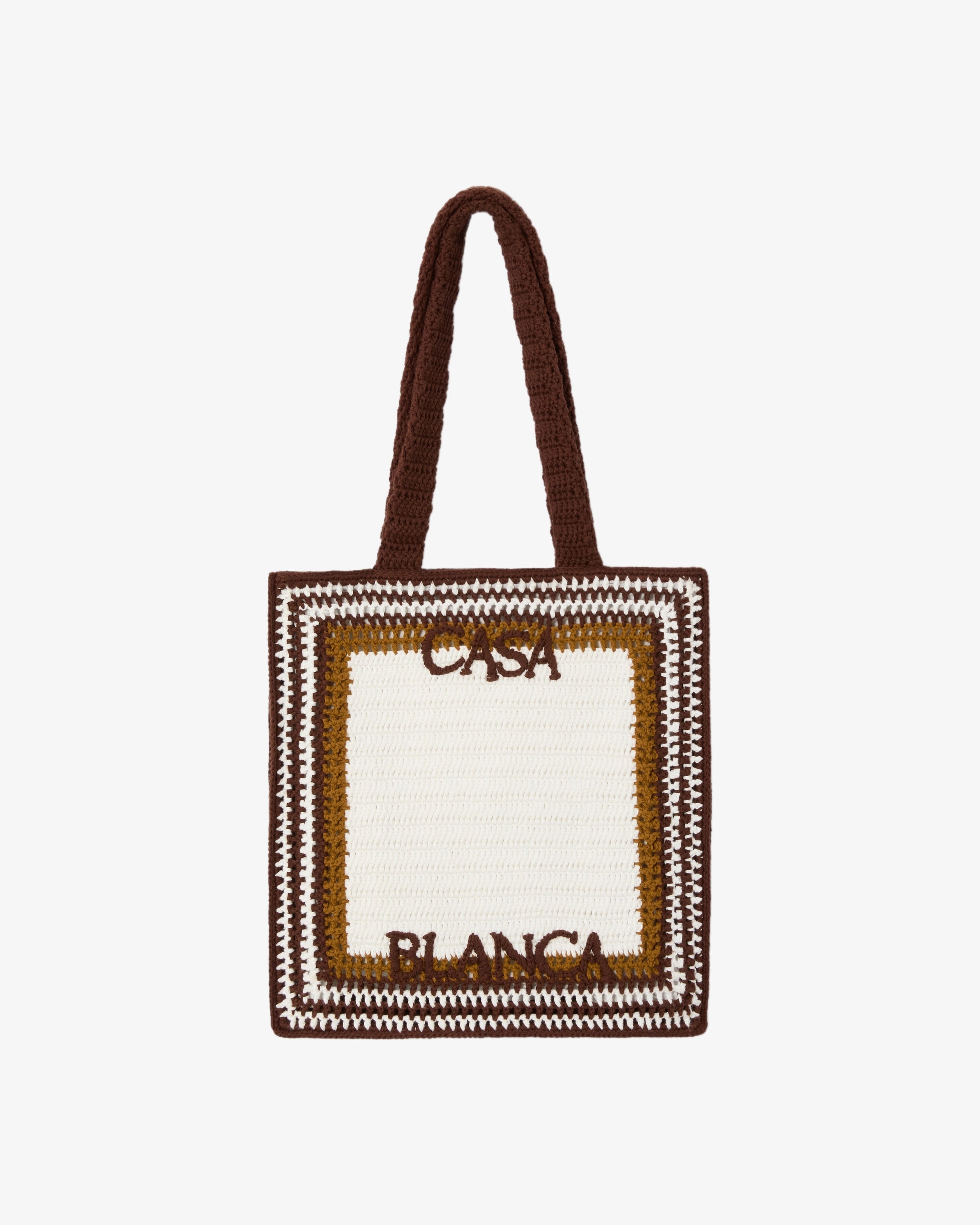 casablanca カサブランカ クロシェ トートバッグ White & Brown Crochet Bag | Casablanca Paris
