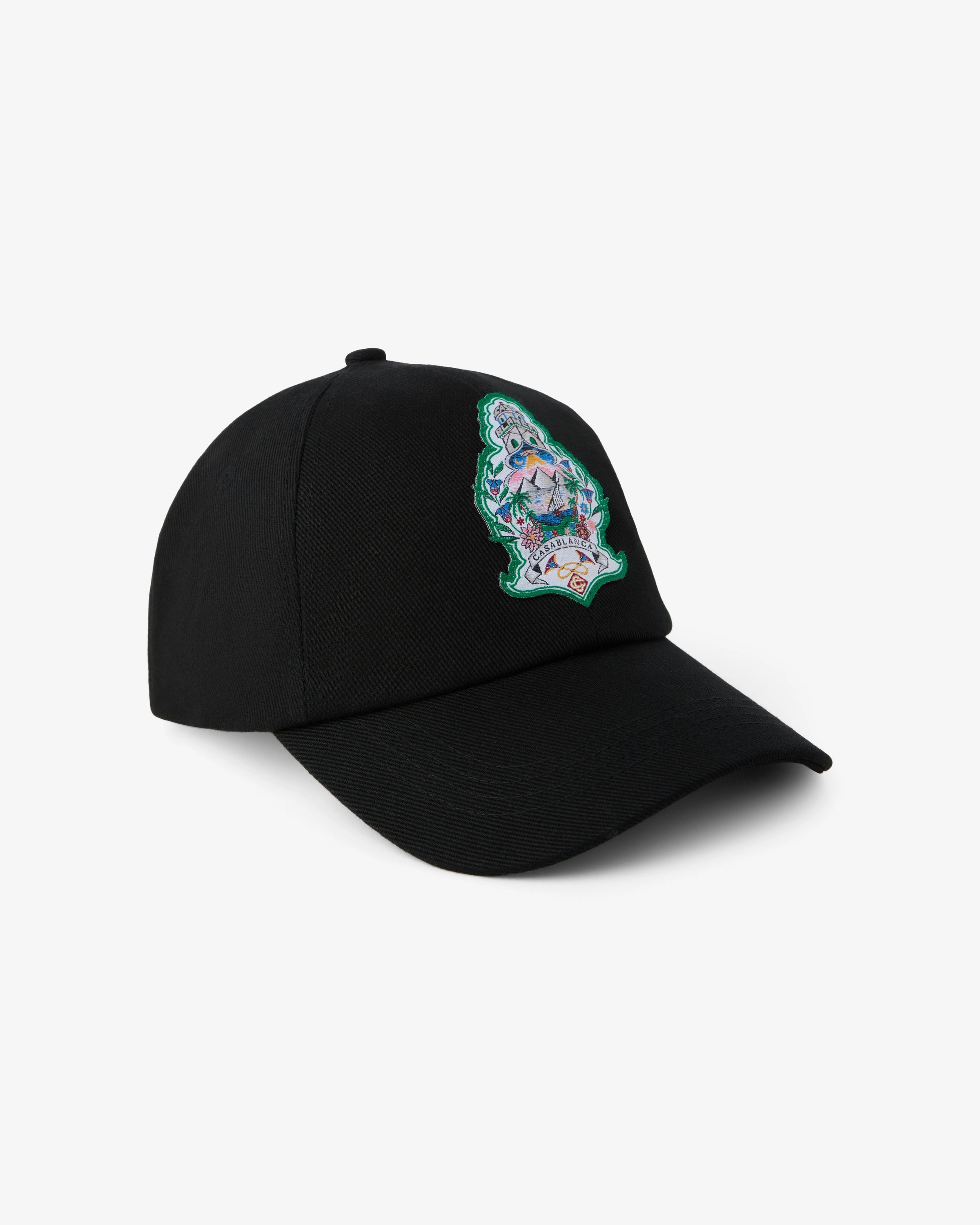 CASABLANCA カサブランカ 23SS AS23-HAT-002-11 TWILL School Of Beautiful Embroidered Cap 刺繍 ベースボール キャップ O/S Black Hotel Emblem Cap | Casablanca Paris