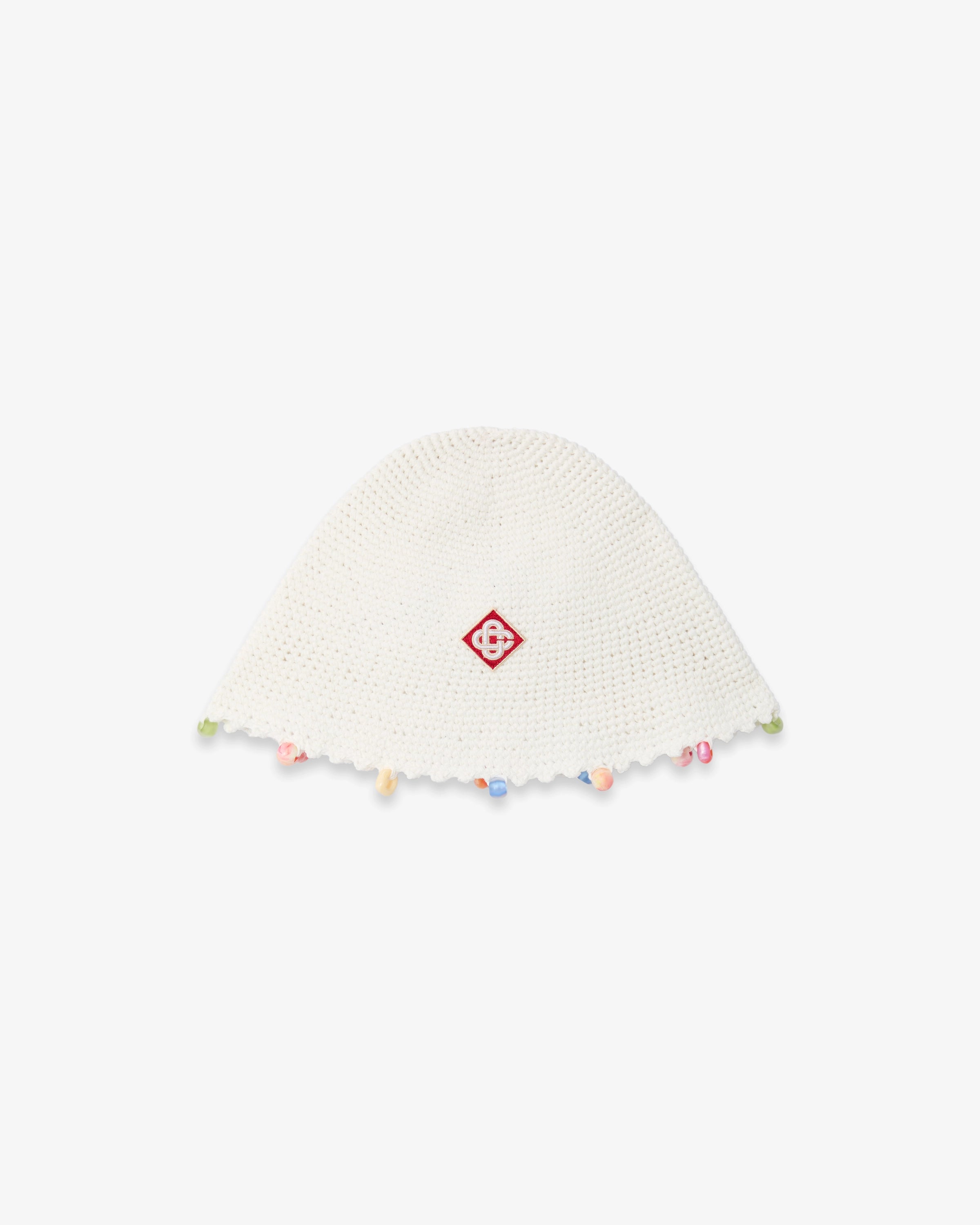 White Beaded Crochet Hat | Casablanca Paris