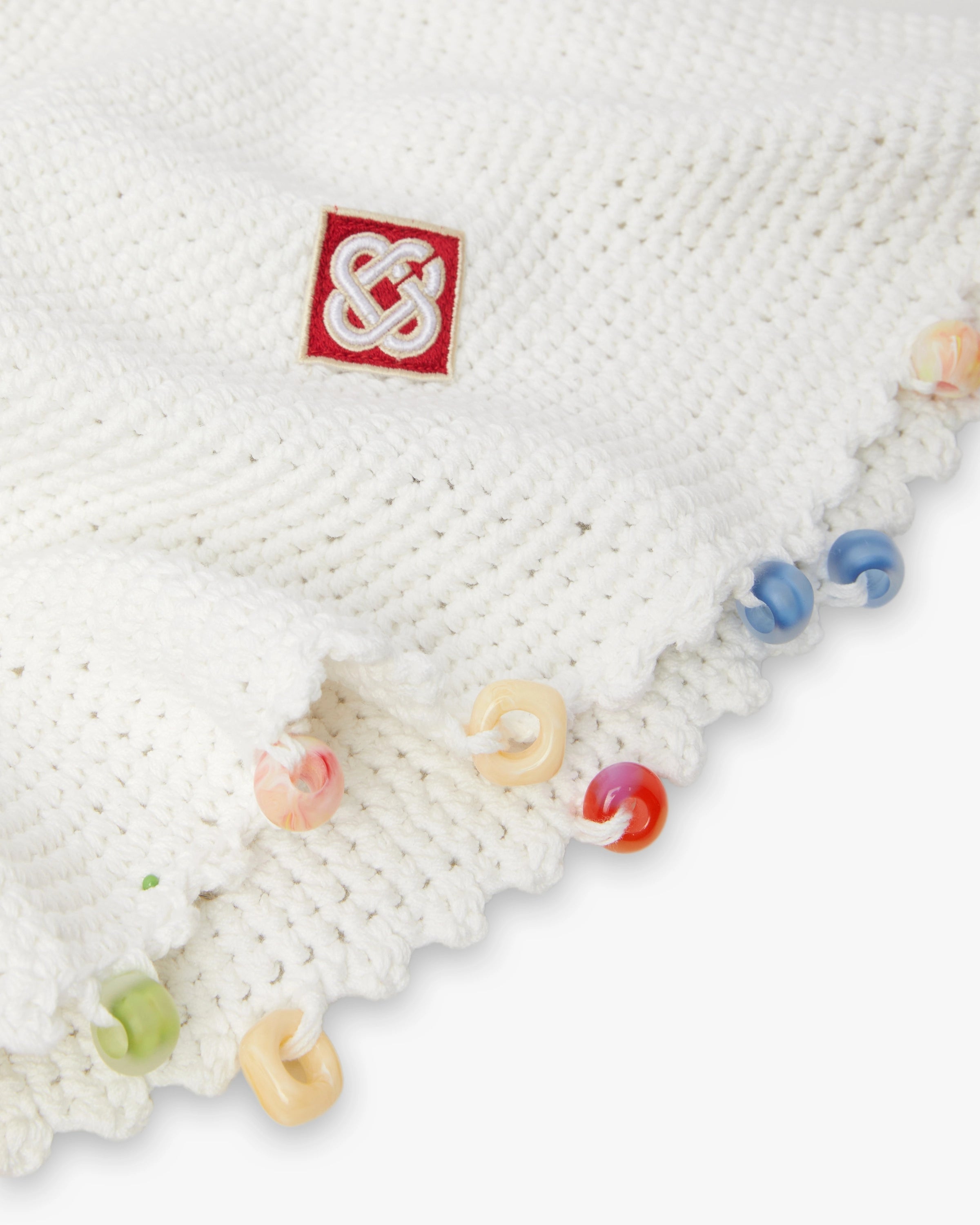 White Beaded Crochet Hat | Casablanca Paris