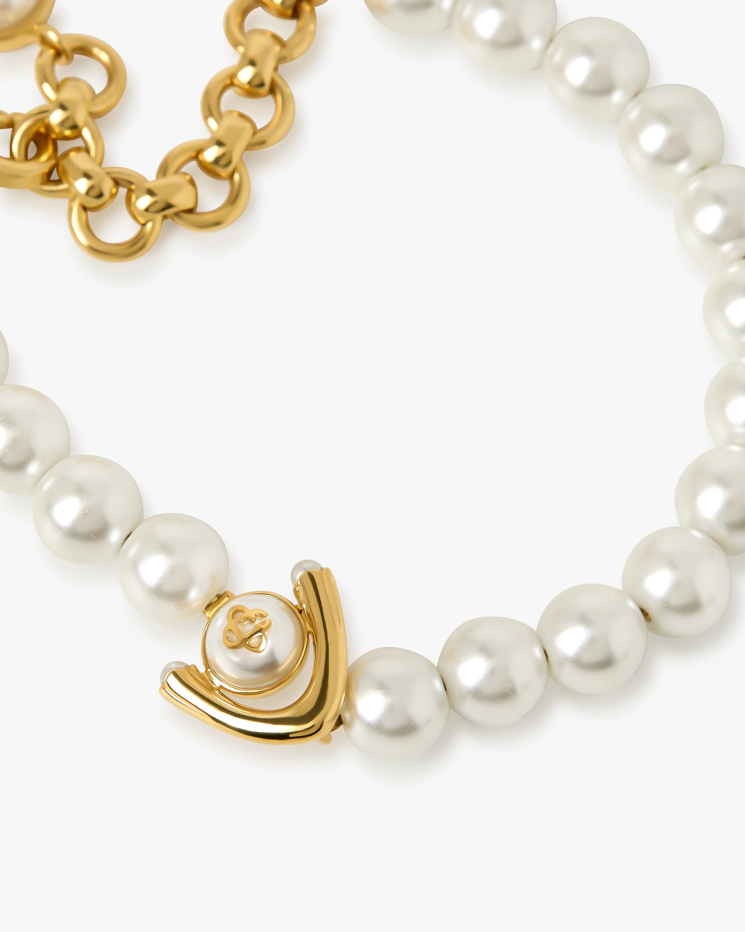 Gold & White Lotus Pearl Bracelet | Casablanca Paris