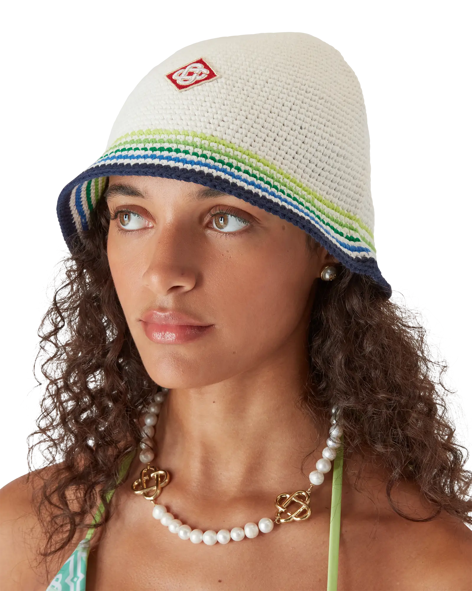 Stripe Crochet Hat – Casablanca Stripe Crochet Hat – Casablanca