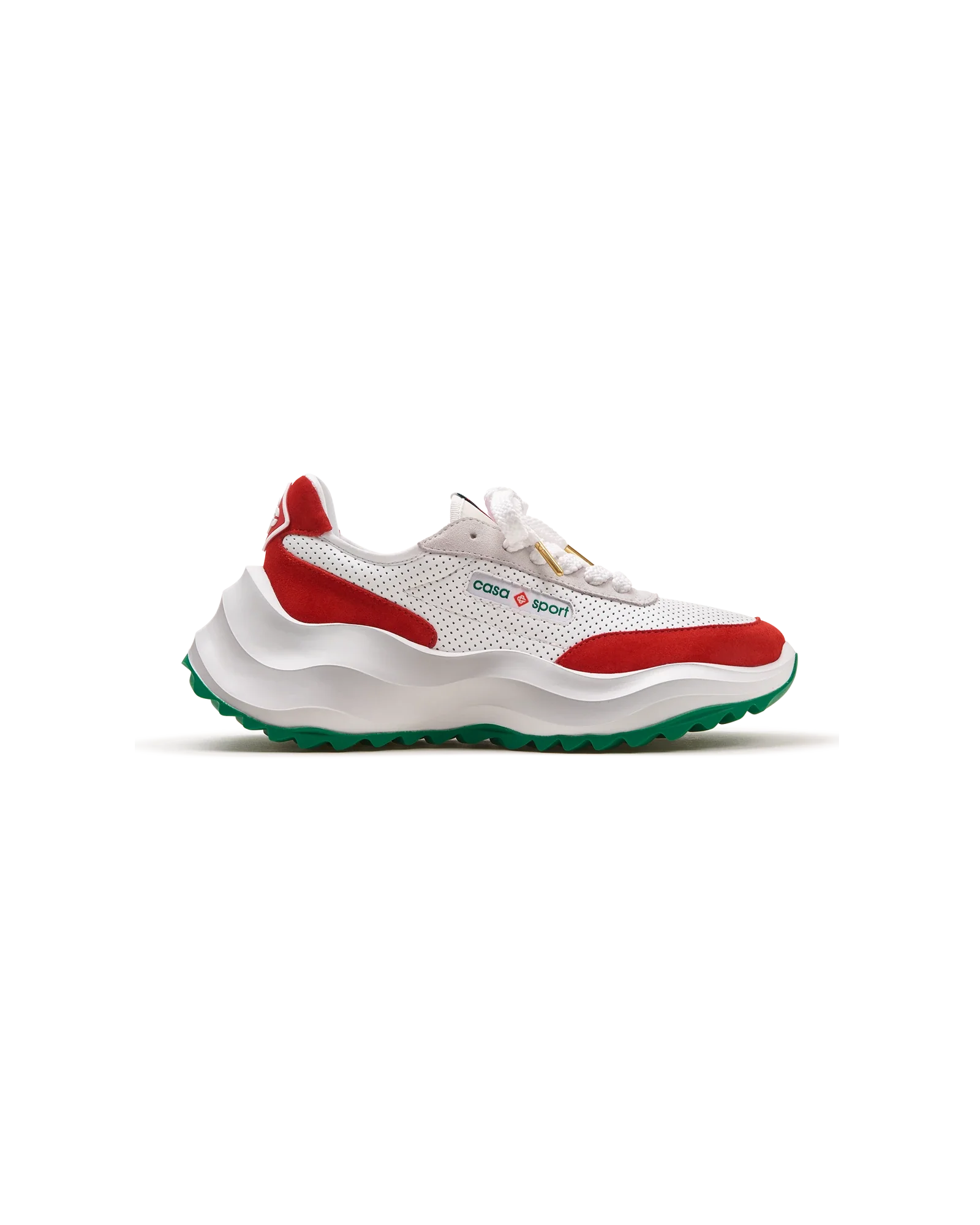 Mens Atlantis White & Red Sneaker | Casablanca Paris