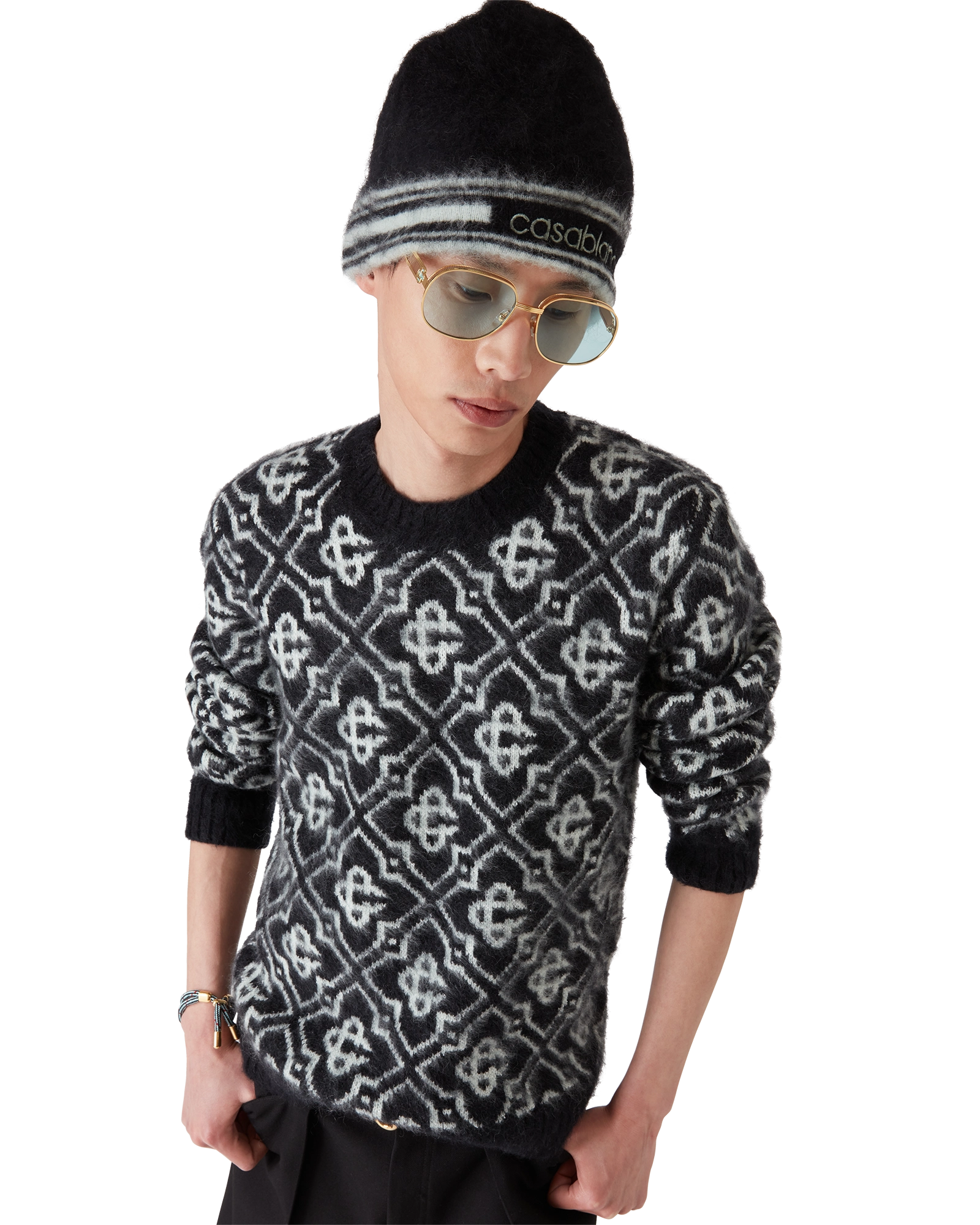 Stripe Mohair Beanie | Casablanca Paris Stripe Mohair Beanie | Casablanca Paris