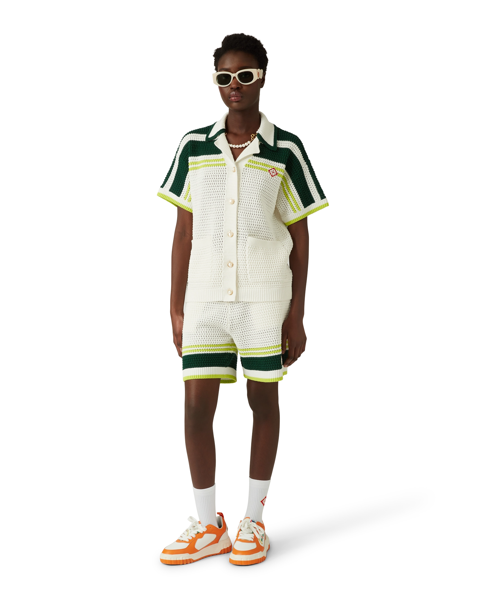 Womens Court Orange & White Sneaker | Casablanca Paris