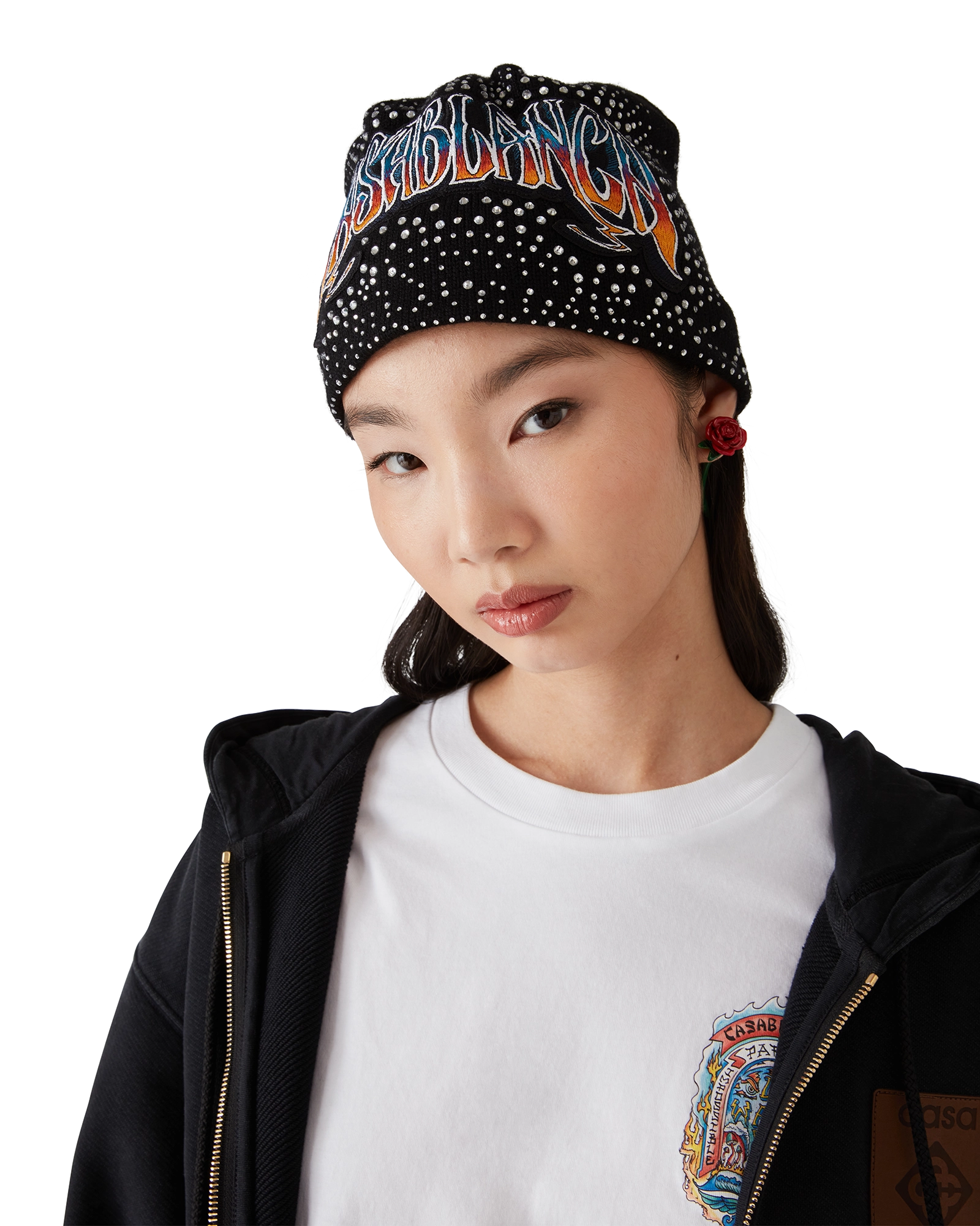 Morocco Knit Beanie XS/S From Casablanca America Morocco Moroccan Flag Winter Beanie Hat with Earflap  main image 3