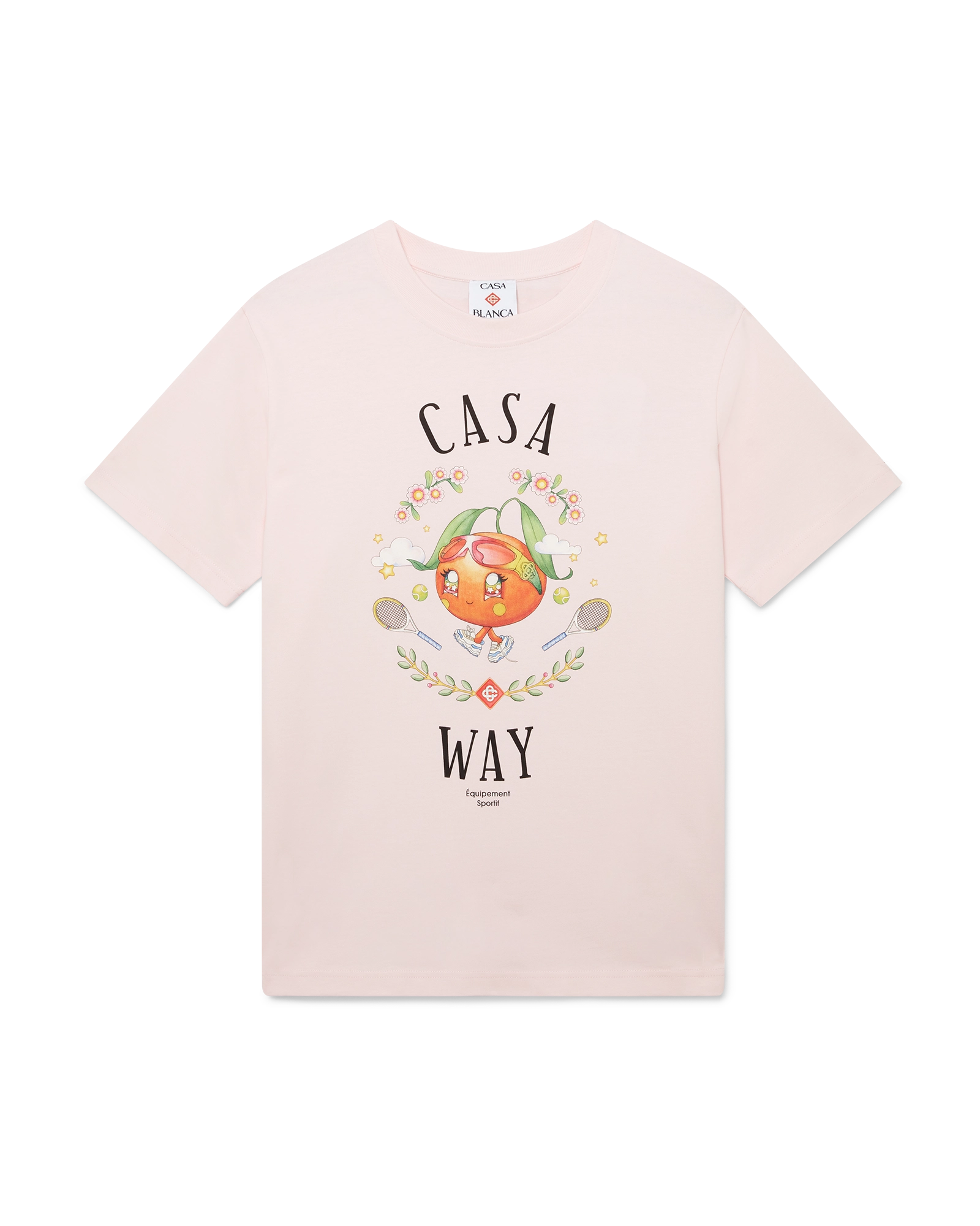 Casa Way Orange Mascot Short Sleeve T-Shirt | Casablanca Paris