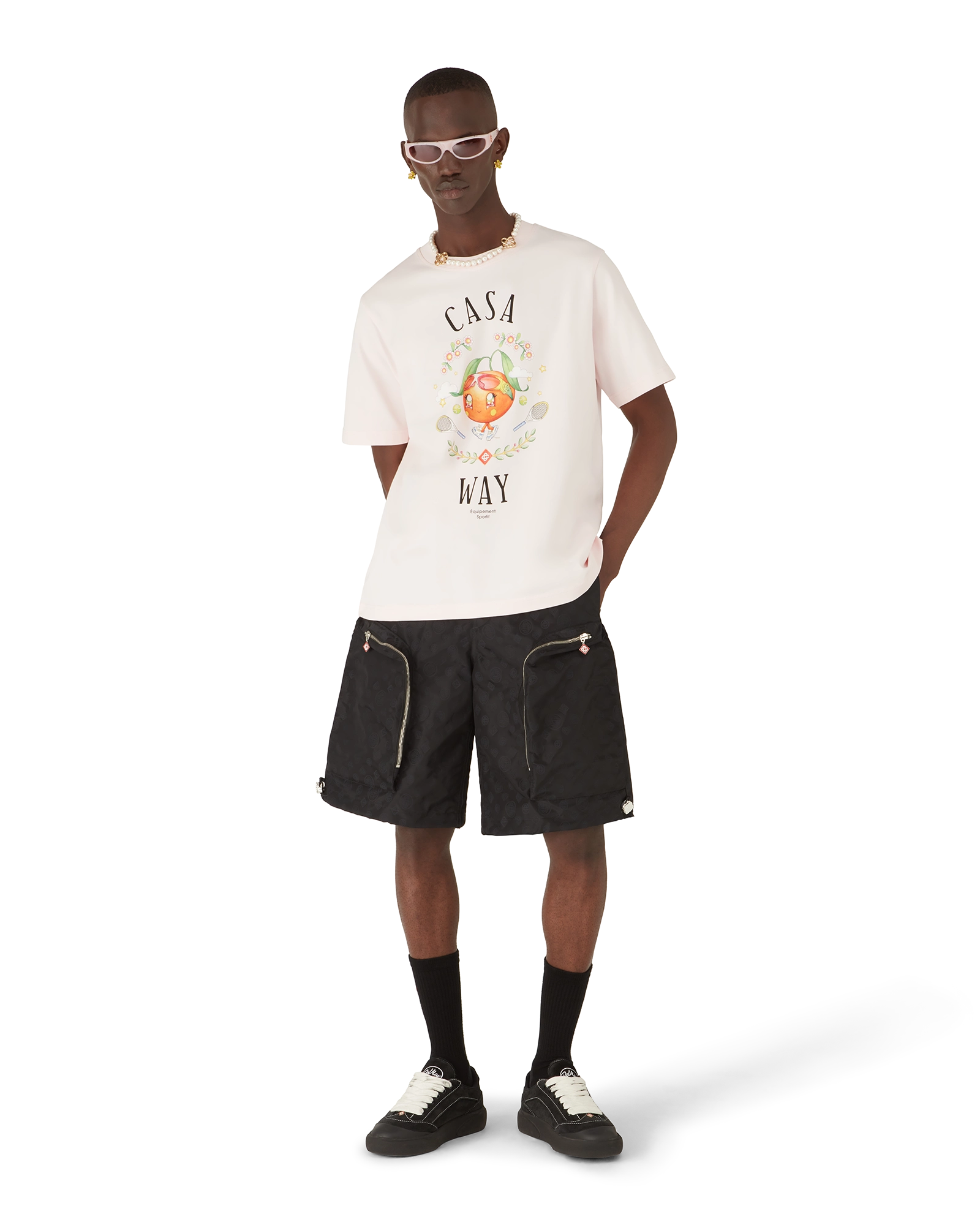 Casa Way Orange Mascot Short Sleeve T-Shirt | Casablanca Paris