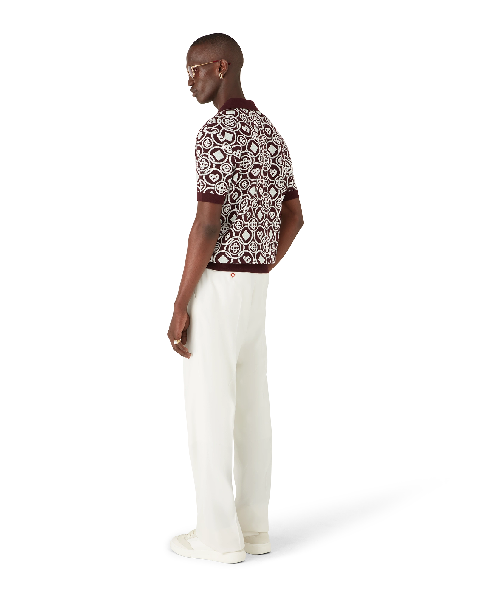 Monogram Cotton Knit Polo shirt | Casablanca Paris