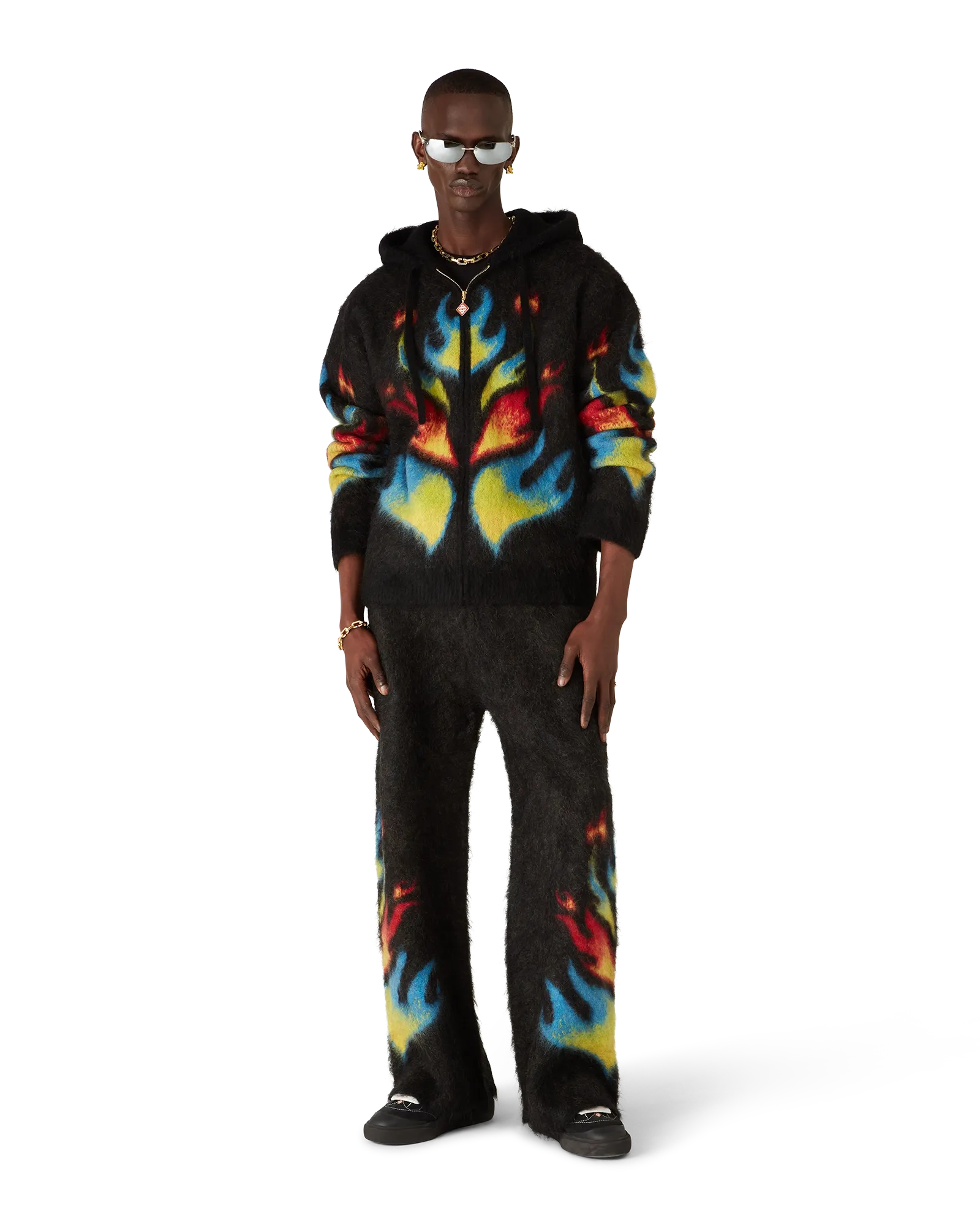 Mohair Flame Laurel Zip Hoodie | Casablanca Paris