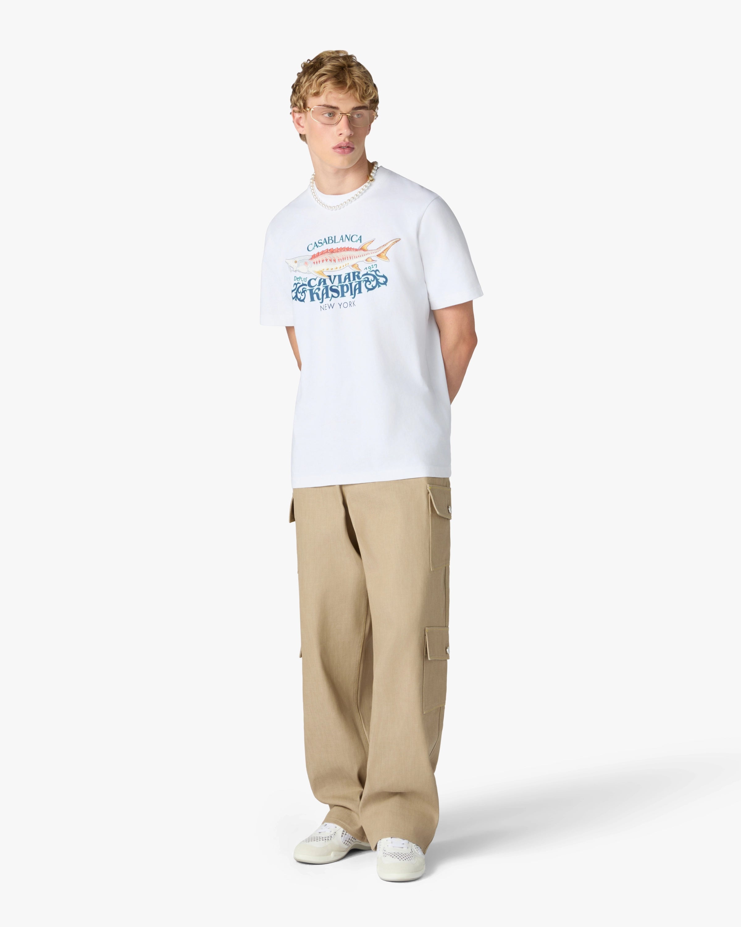 White Casa x Kaspia New York Short Sleeve T-Shirt | Casablanca Paris