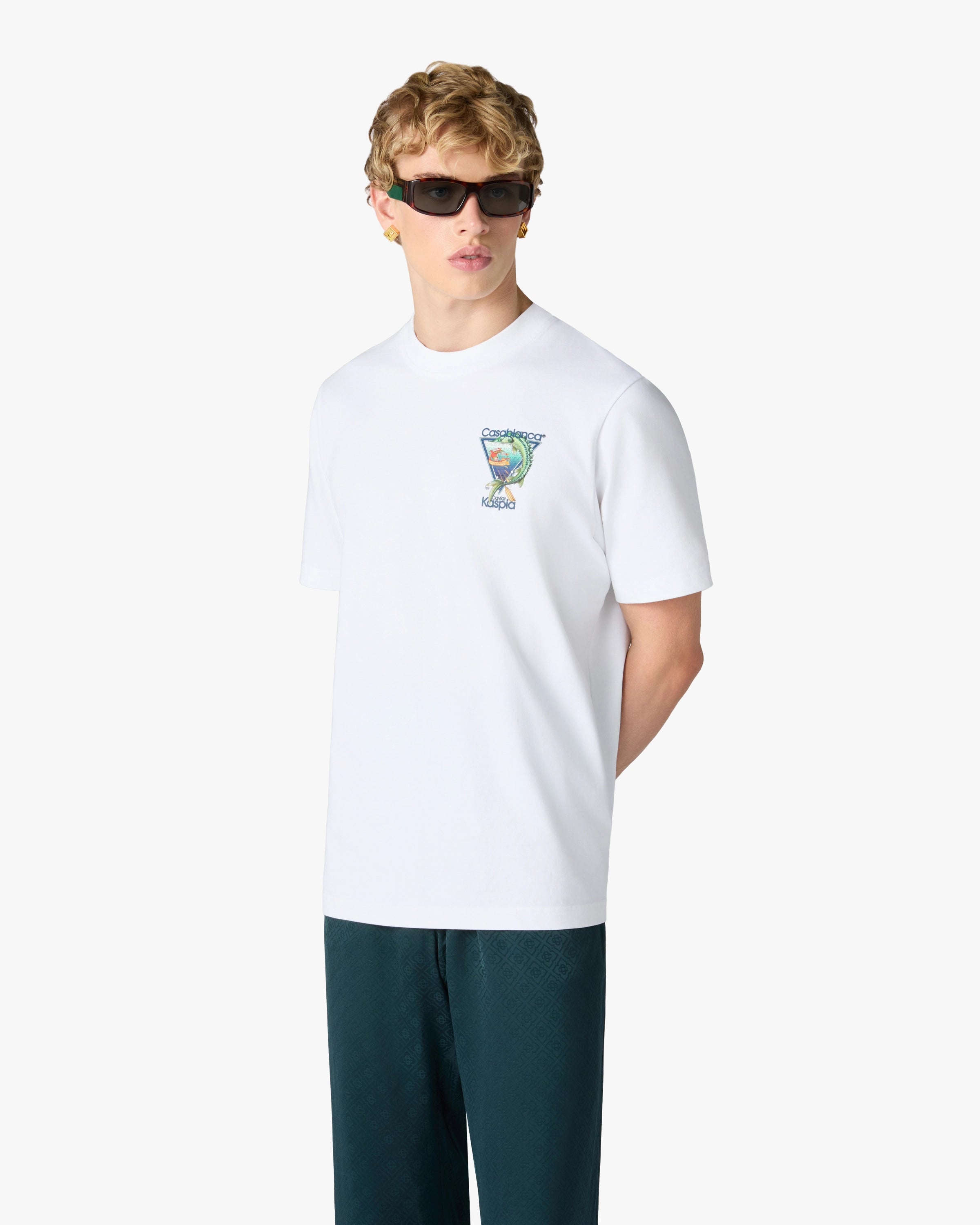 White Casa x Kaspia New York Club Icon Short Sleeve T-Shirt