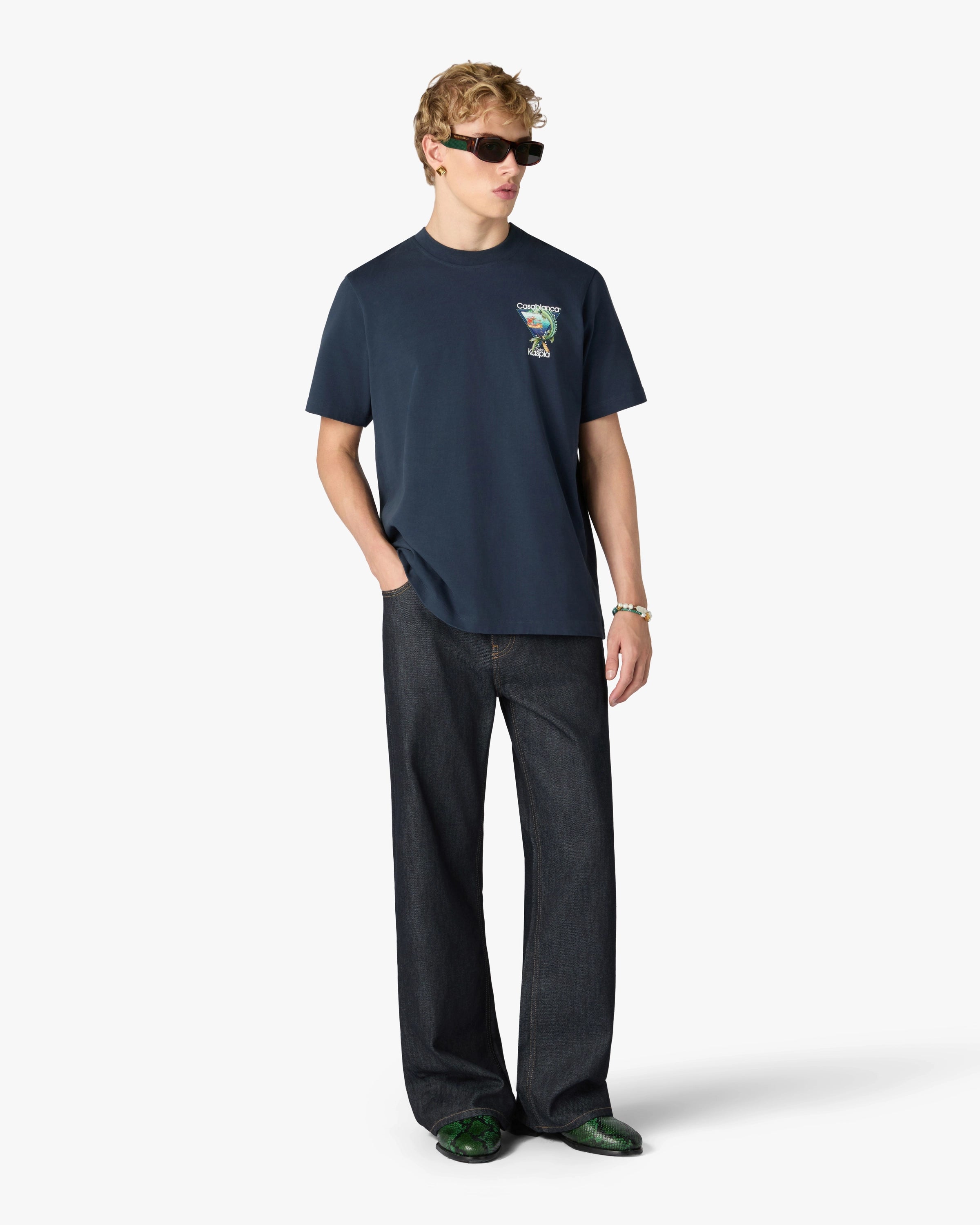 Navy Casa x Kaspia New York Club Icon Short Sleeve T-Shirt