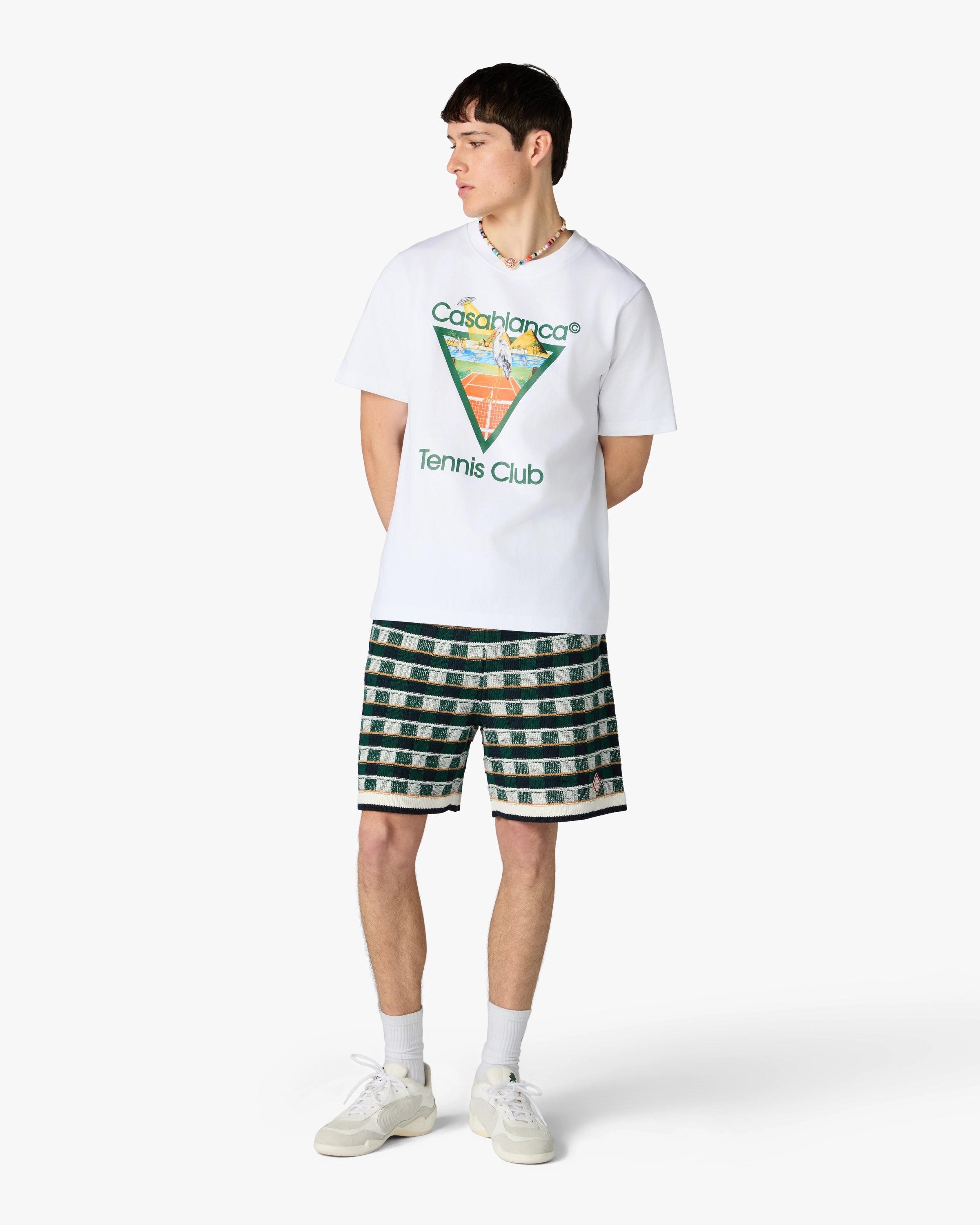 White Tennis Club Icon Pyramid Abduction Short Sleeve T-Shirt