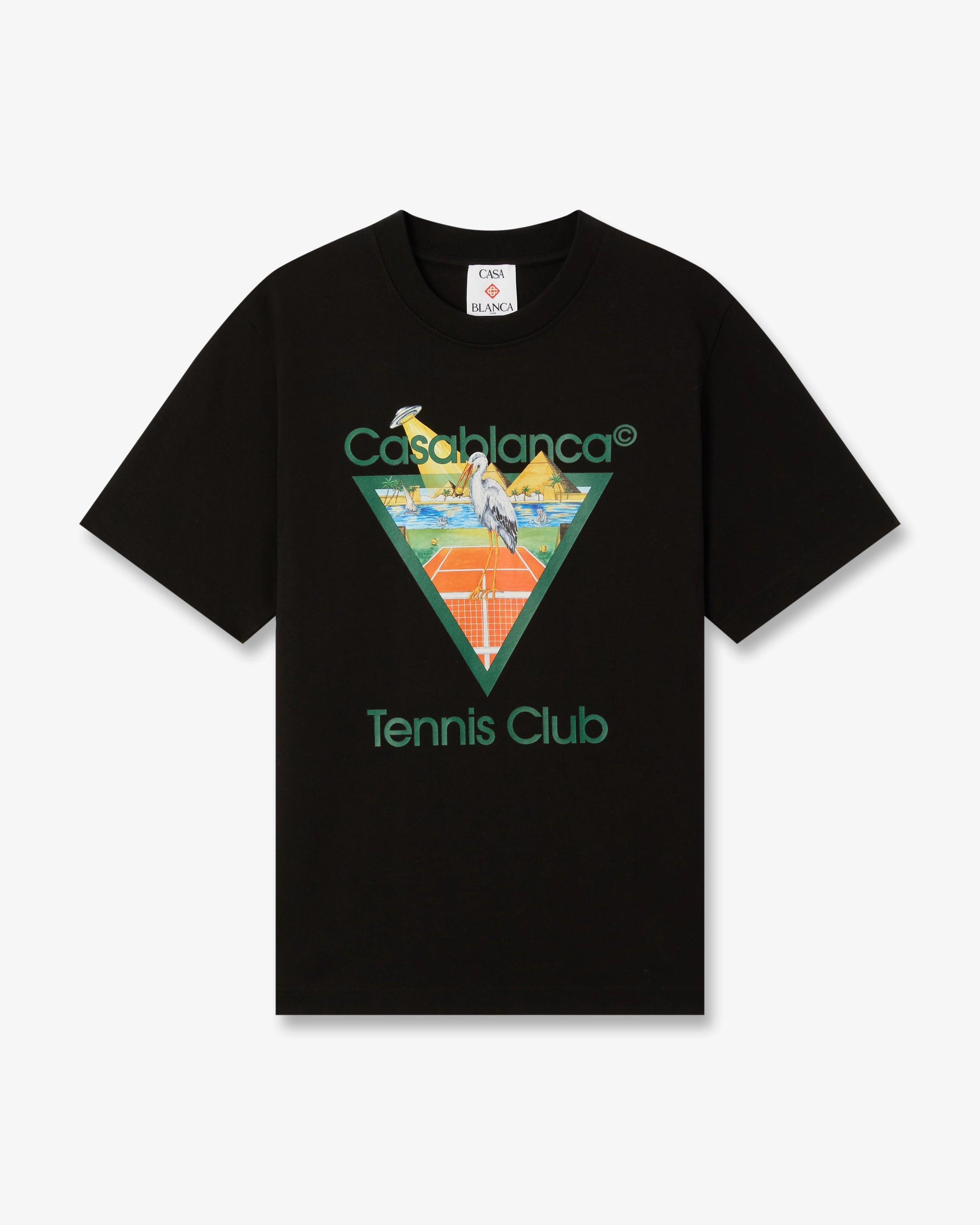 Black Tennis Club Icon Pyramid Abduction Short Sleeve T-Shirt Black Tennis Club Icon Pyramid Abduction Short Sleeve T-Shirt