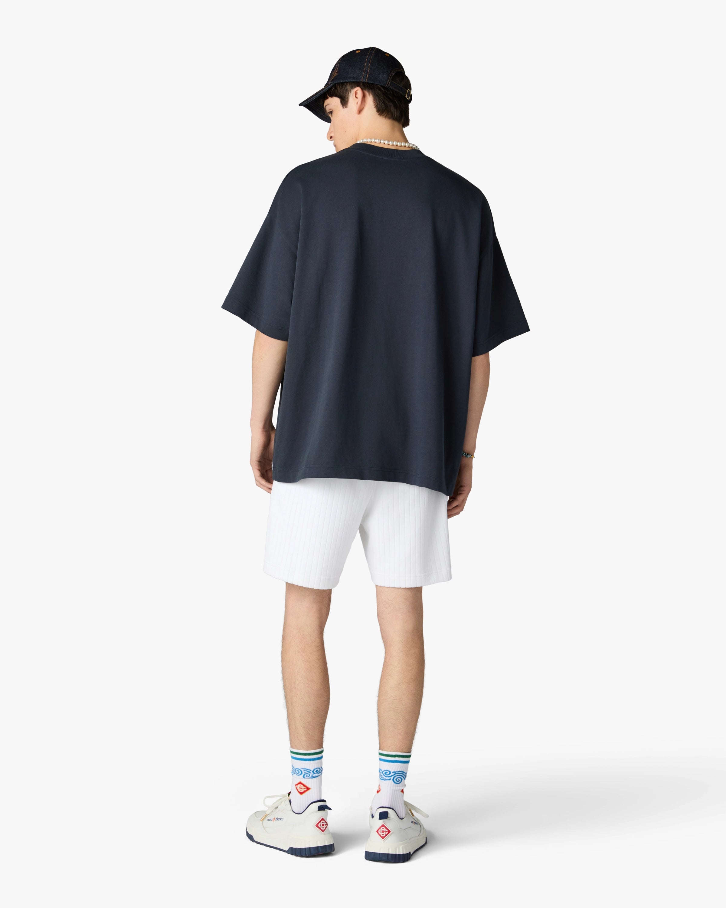 Navy Sport Type Oversized Short Sleeve T-Shirt | Casablanca Paris