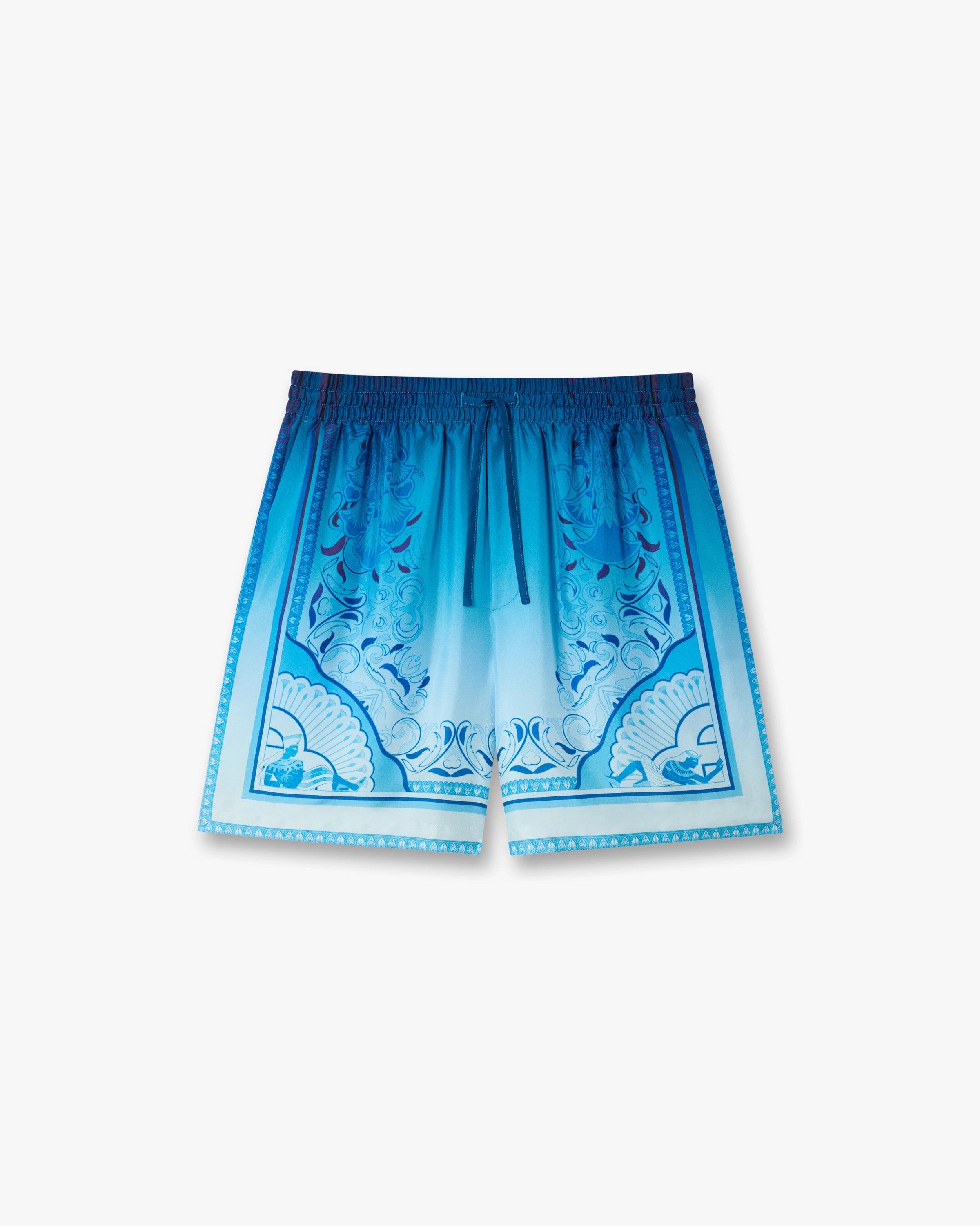 Blue Gradient Egyptian Rug Silk Shorts | Casablanca Paris