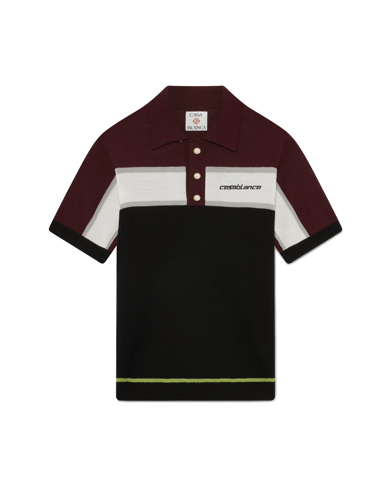 Stripe Merino Knit Polo – Casablanca