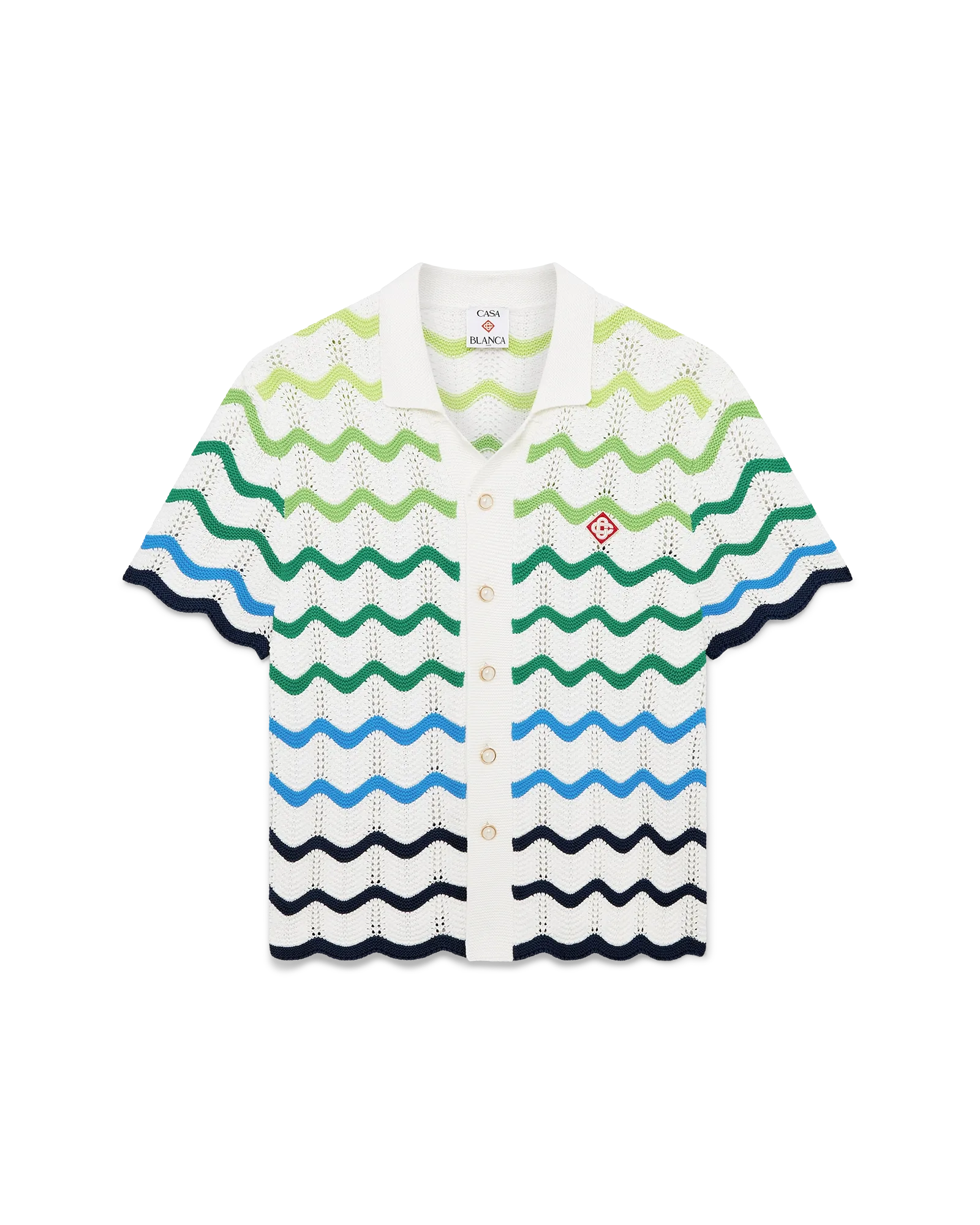 Wave Short Sleeve Knitted Shirt – Casablanca