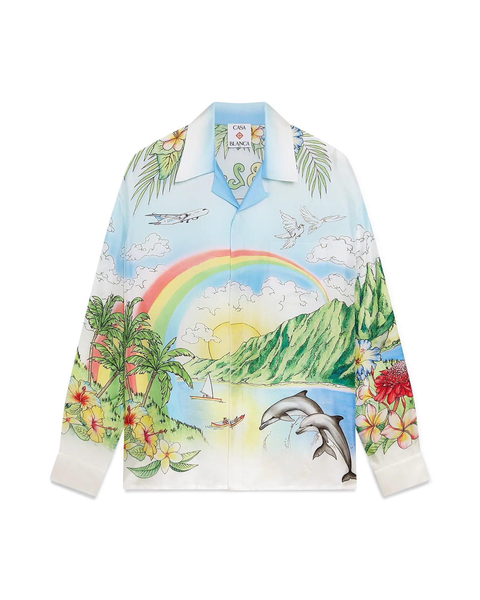 CASABLANCA 長袖アロハシャツ Mサイズ Aloha Long Sleeve Silk Shirt – Casablanca