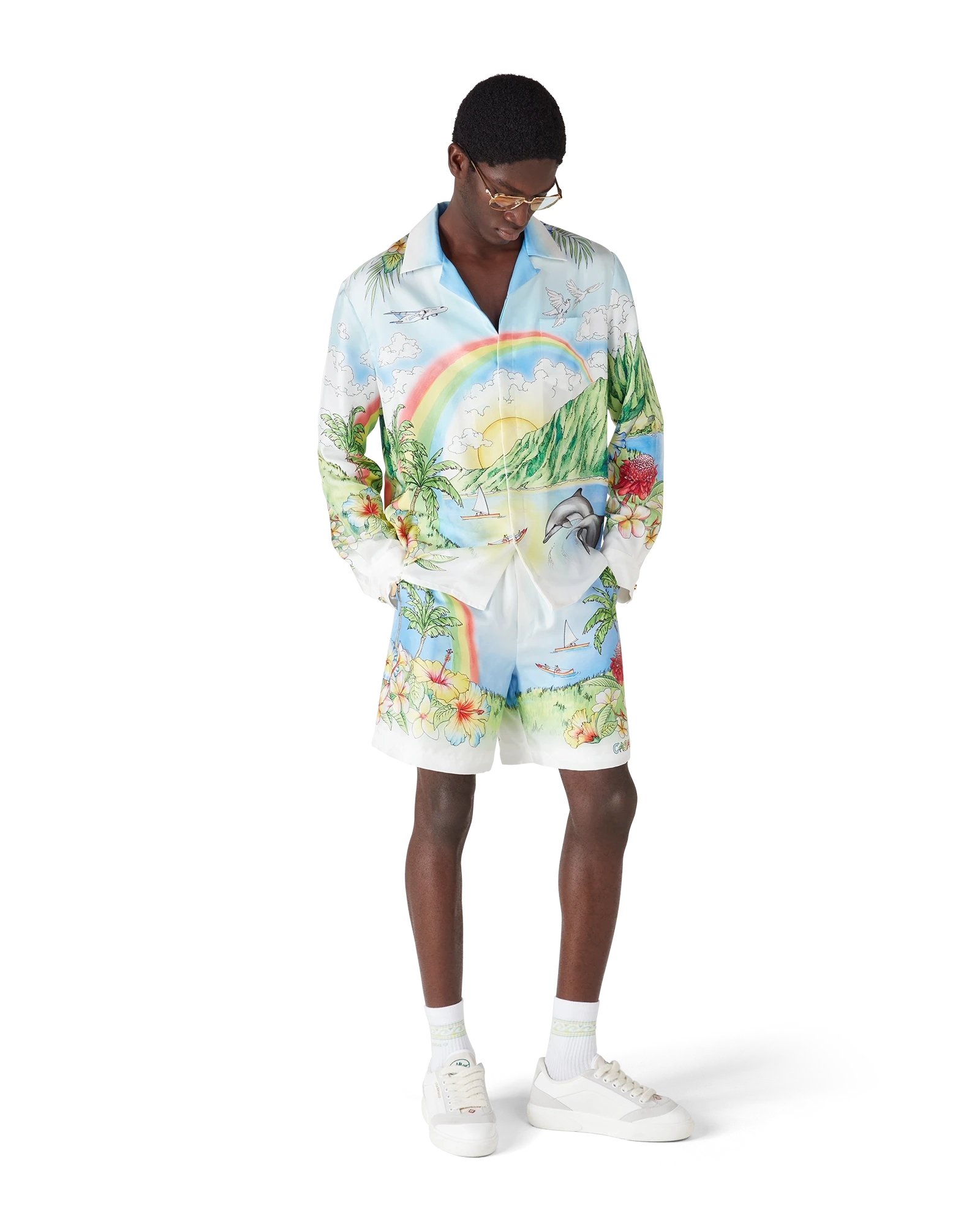 CASABLANCA 長袖アロハシャツ Mサイズ Aloha Long Sleeve Silk Shirt – Casablanca