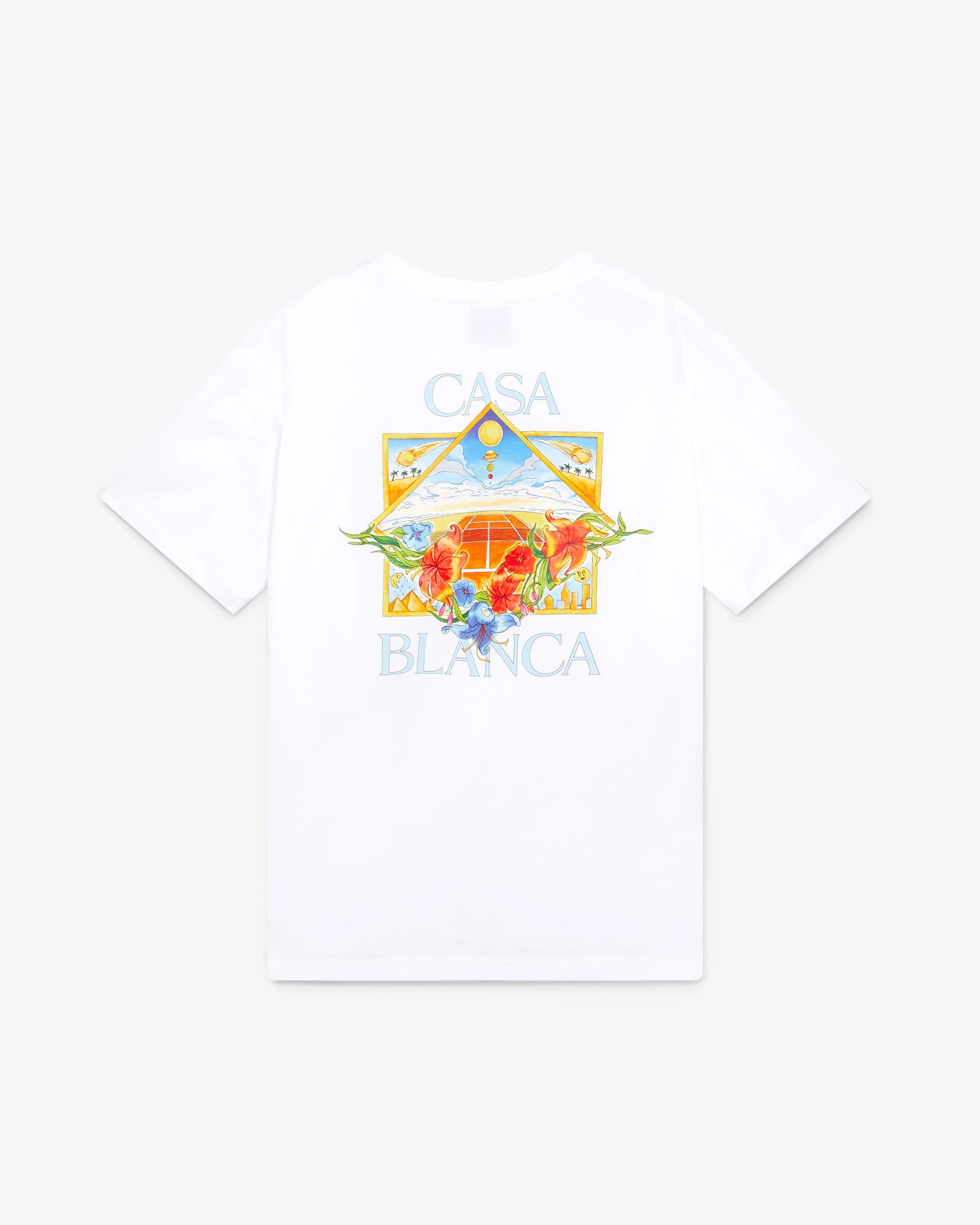 White Flower Court Icon Short Sleeve T-Shirt | Casablanca Paris