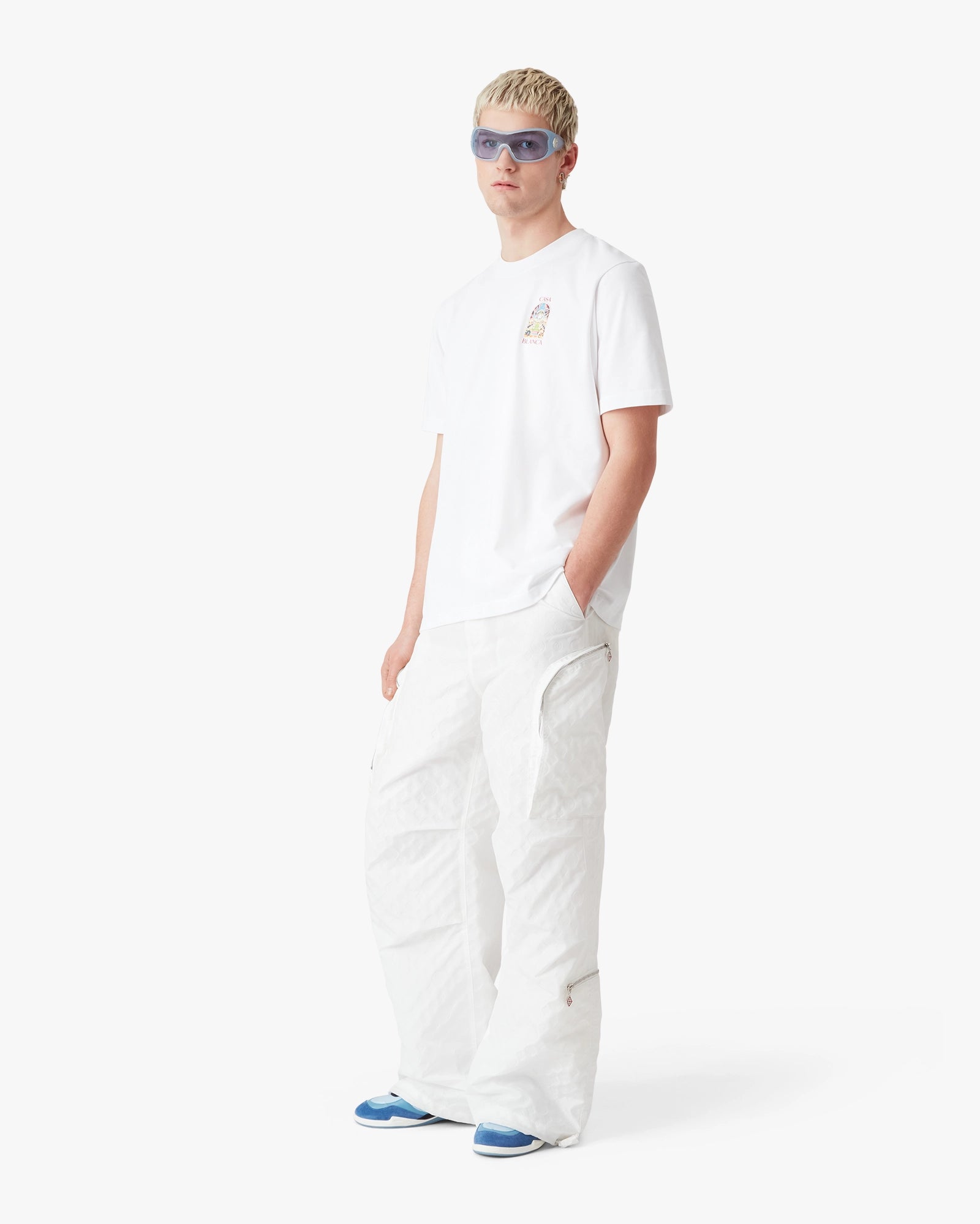 White Tennis Landscape Short Sleeve T-Shirt | Casablanca Paris