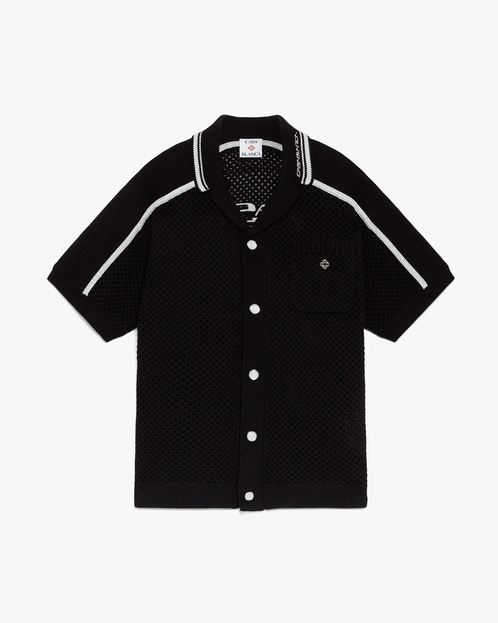 Black Short Sleeve Mesh Shirt | Casablanca Paris