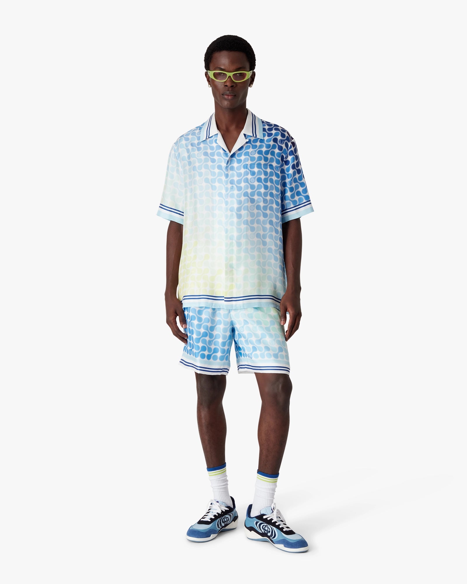 Tennis Tile Silk Shorts | Casablanca Paris