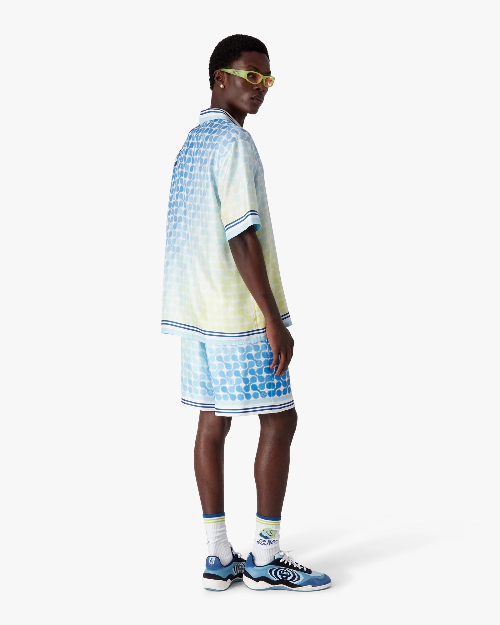 Tennis Tile Silk Shorts | Casablanca Paris