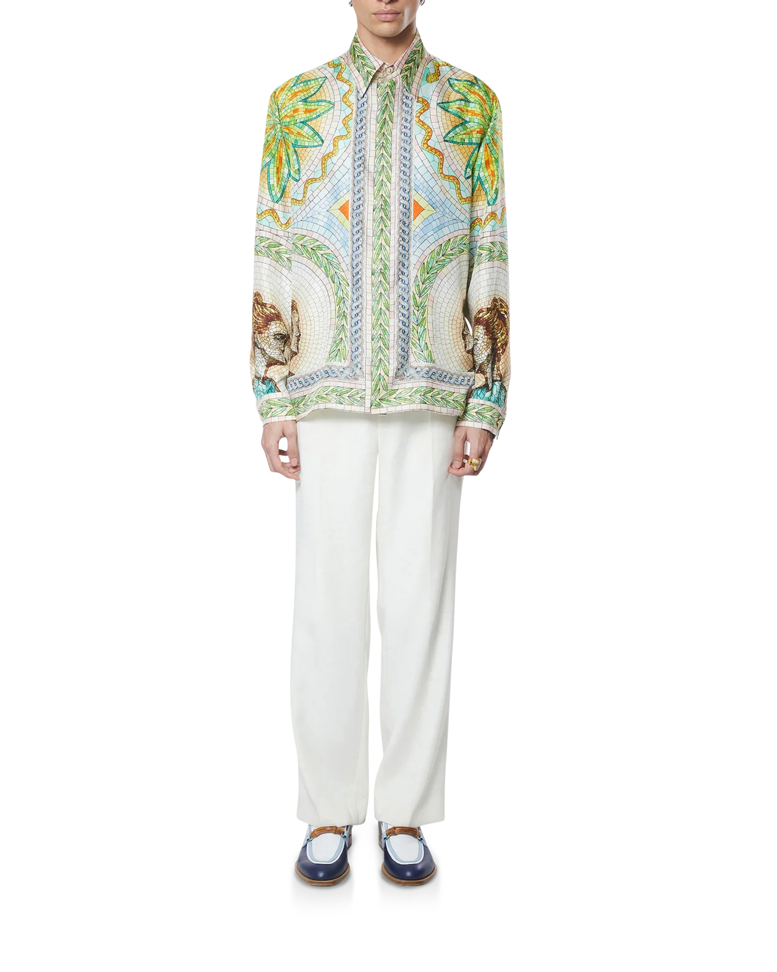 Casablanca PRINTED SILK TWILL SHIRT