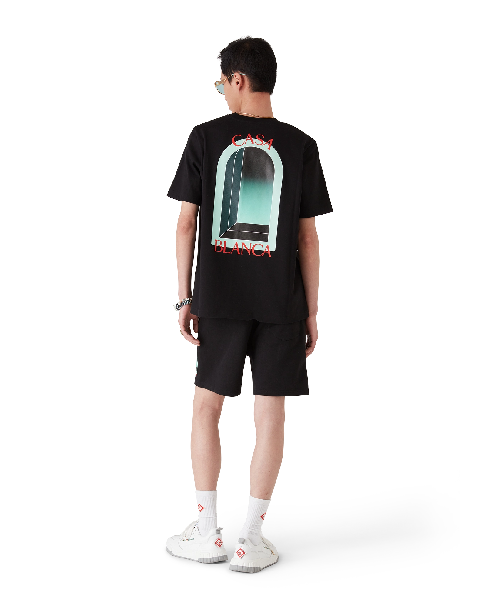T-Shirt Uomo Casablanca 'L'Arche De Nuit' Bianca - Taglia M (Cotone Jersey, Made In Portugal)