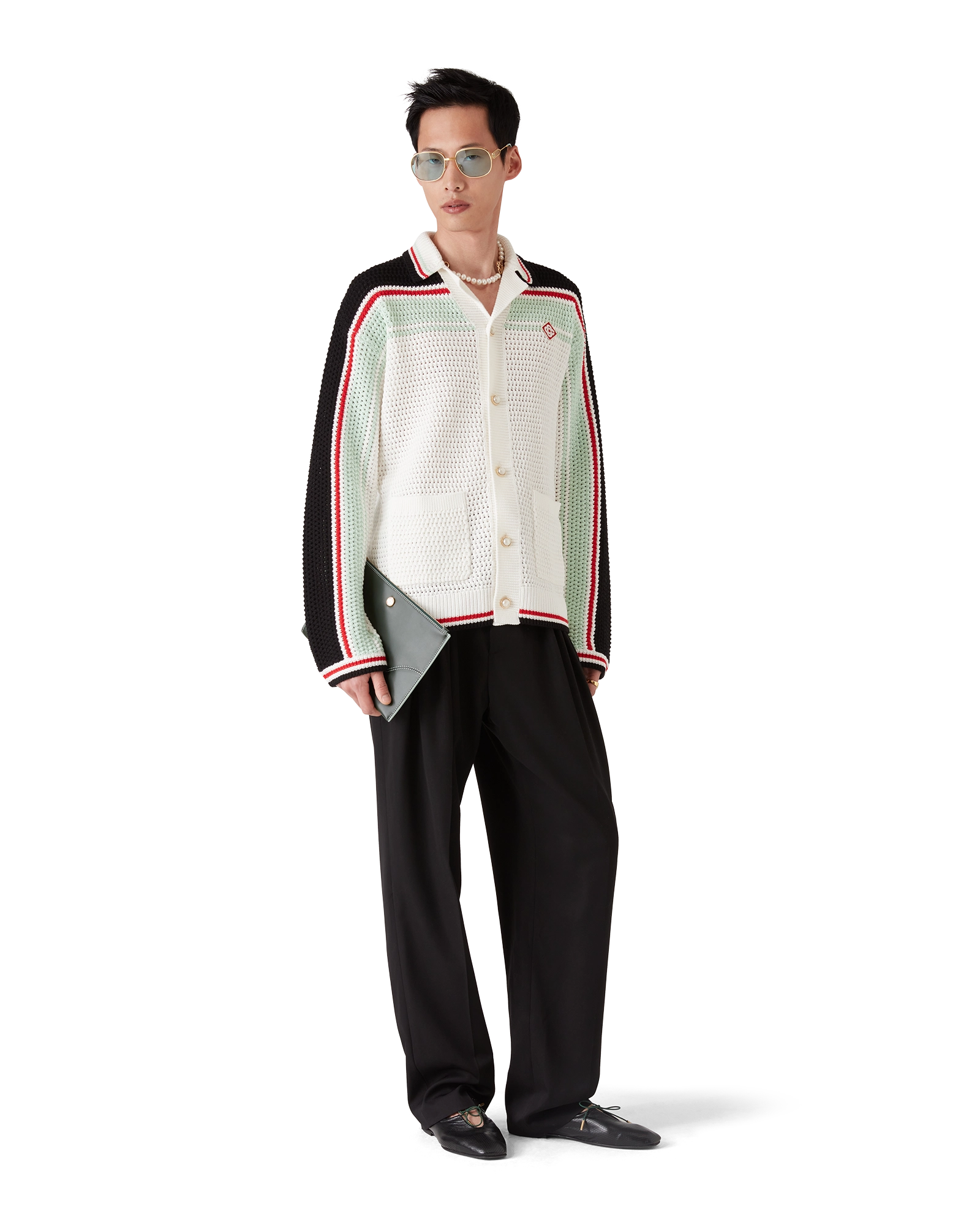 Casablanca カサブランカ ニットシャツ Tennis Shacket Cotton Tennis Crochet Shacket – Casablanca