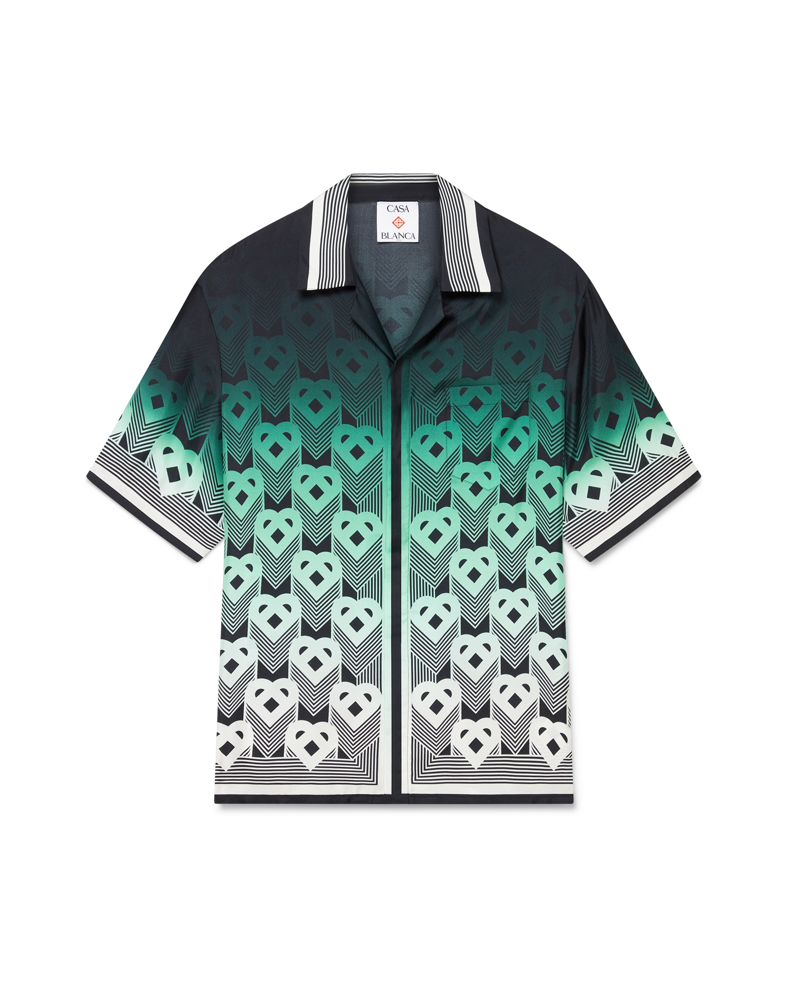 Gradient Monogram Short Sleeve Silk Shirt – Casablanca Gradient Monogram Short Sleeve Silk Shirt – Casablanca