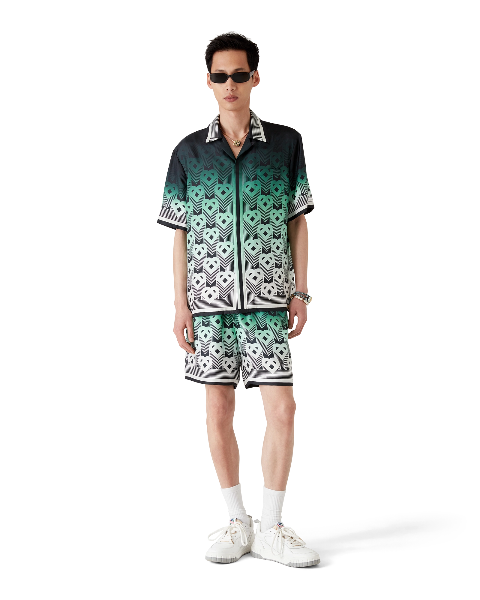Gradient Monogram Short Sleeve Silk Shirt – Casablanca Gradient Monogram Short Sleeve Silk Shirt – Casablanca