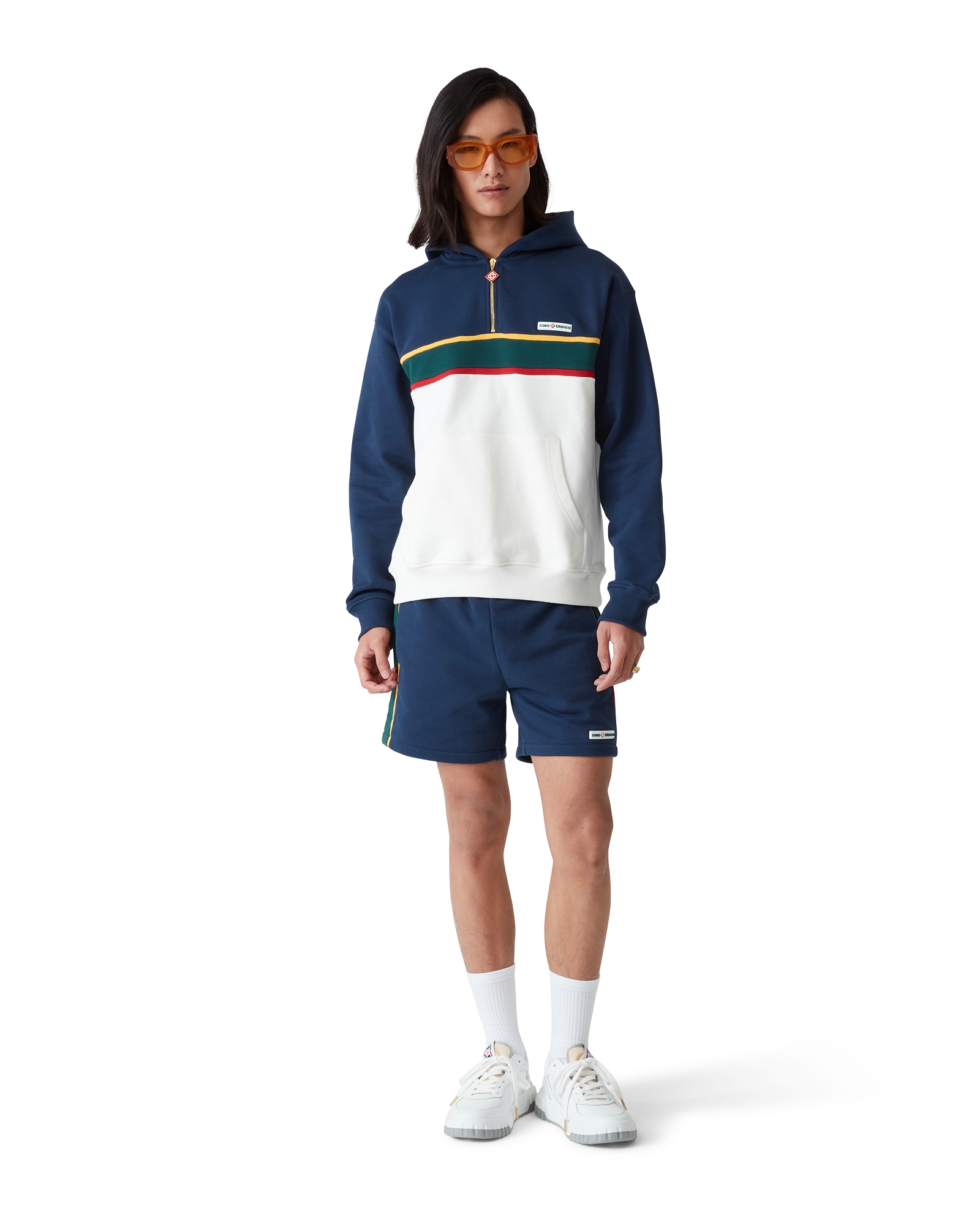 Colourblock Quarter Zip Hooded Sweatshirt – Casablanca