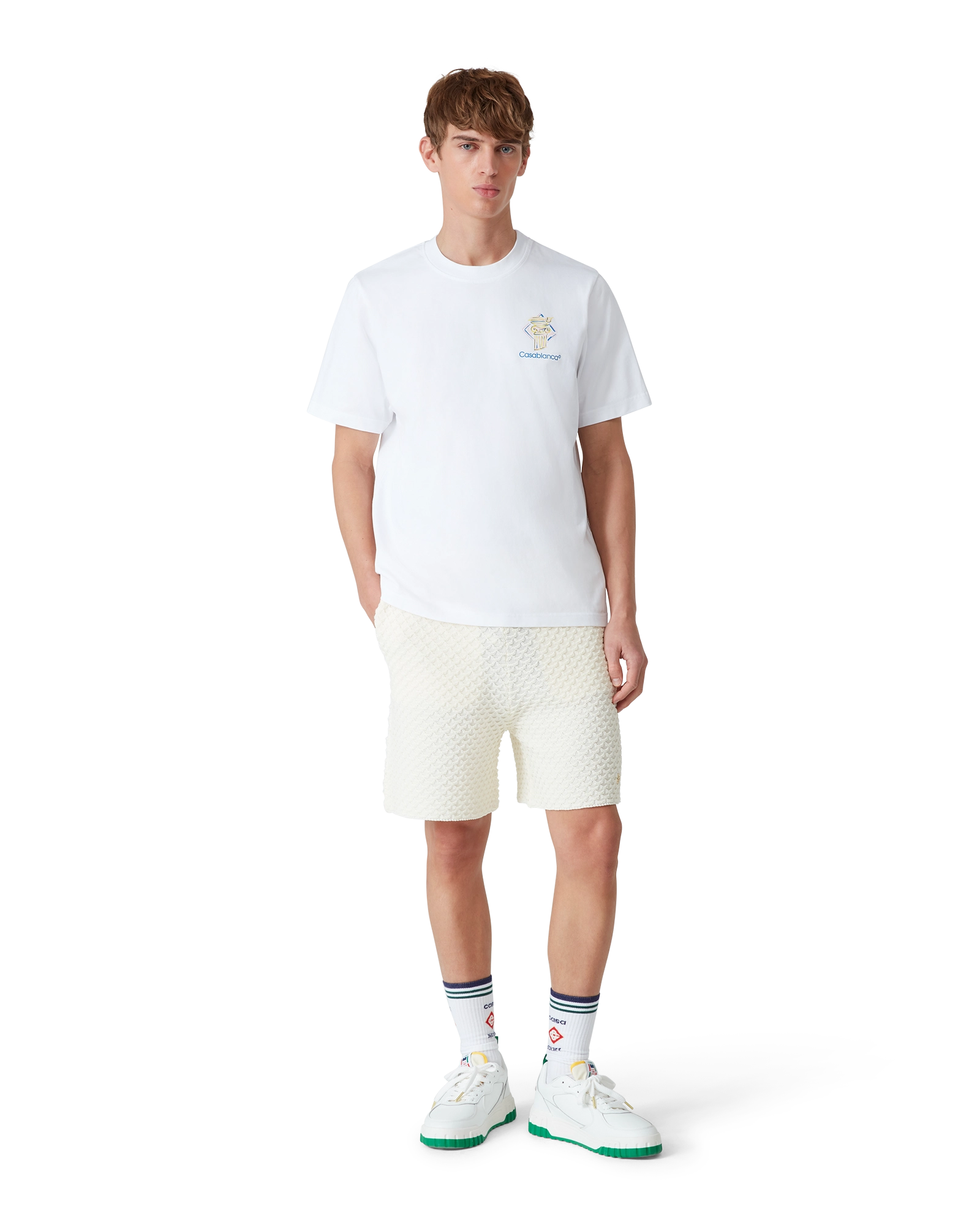 関税込み】Casablanca ホワイト Diamond Column Tシャツ Diamond 関税込み】Casablanca ホワイト Diamond Column Tシャツ Diamond