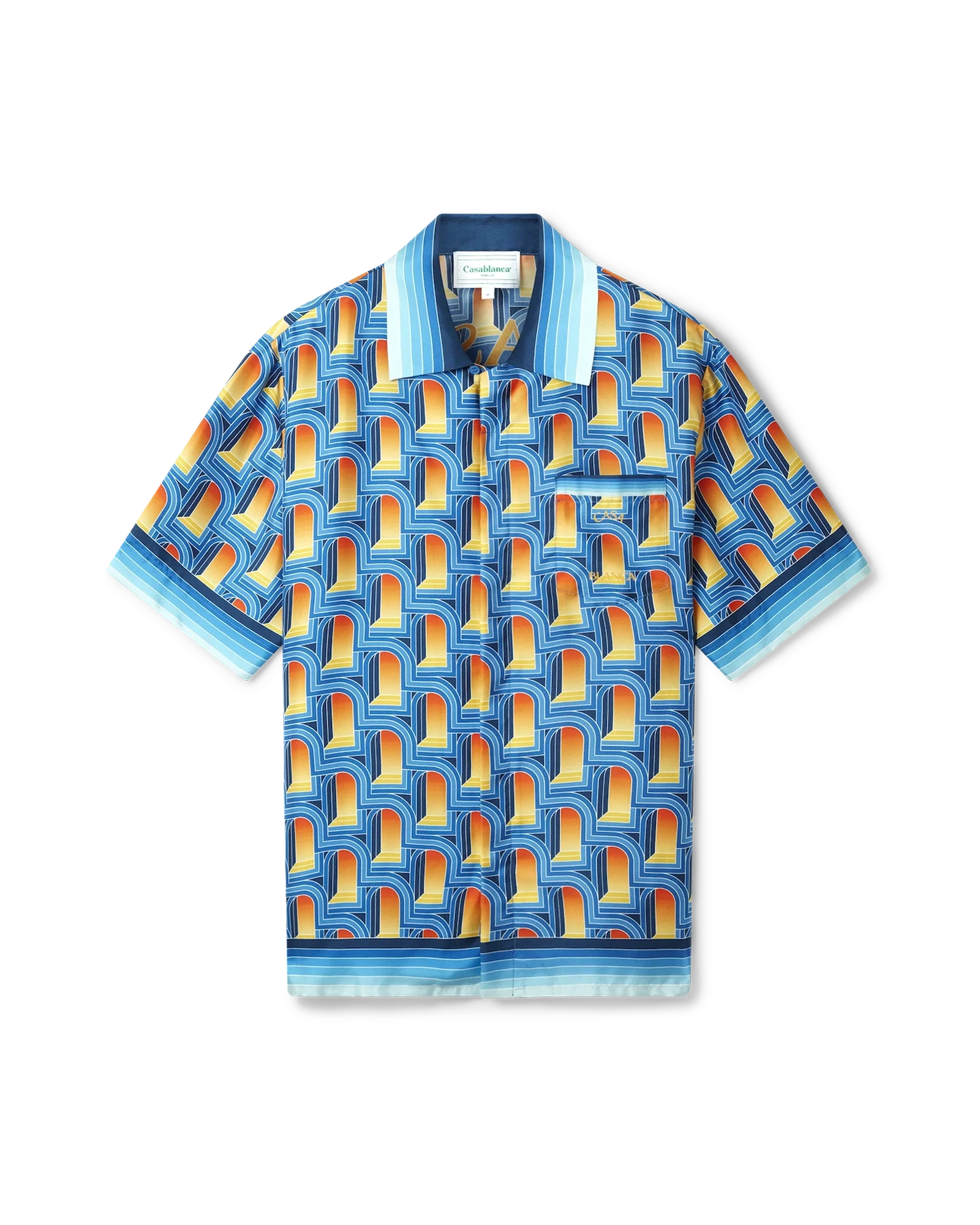 L'Arche De Nuit Cuban Collar Silk Shirt | Casablanca Paris