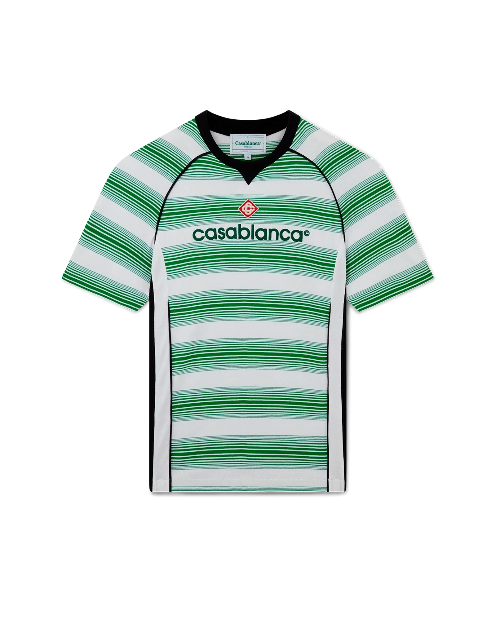 Gradient Stripe Panelled Football T-Shirt | Casablanca Paris Gradient Stripe Panelled Football T-Shirt | Casablanca Paris