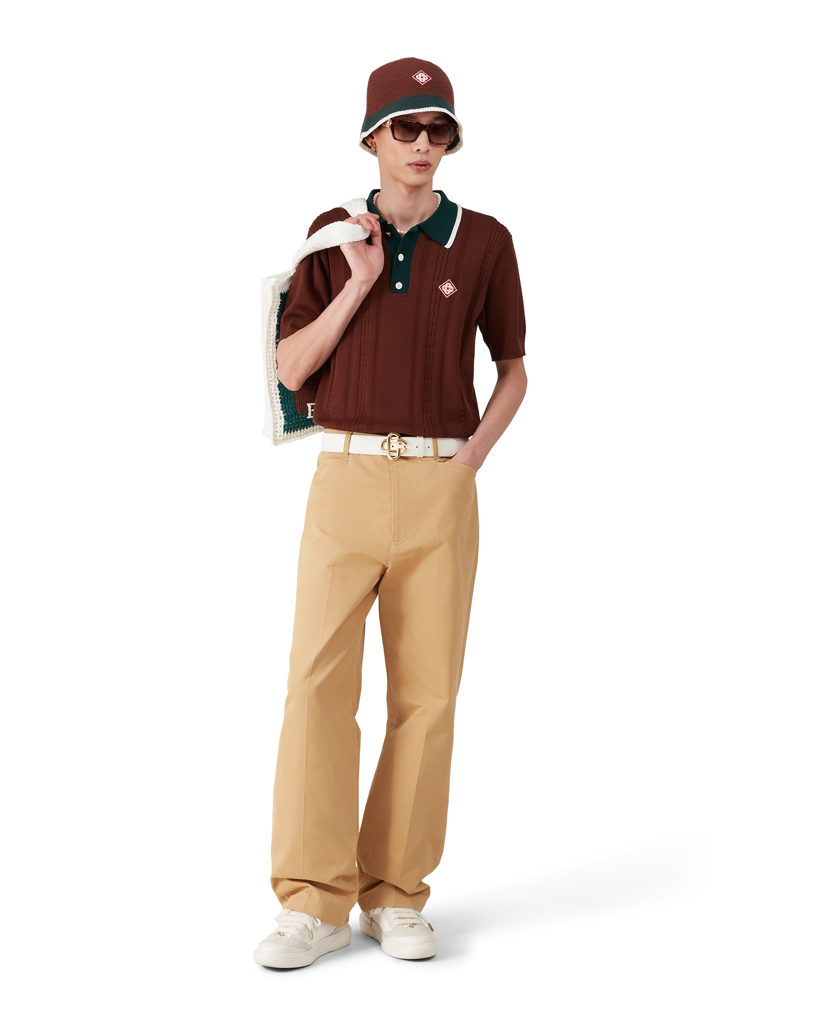 Cable Knit Oversized Polo Shirt | Casablanca Paris