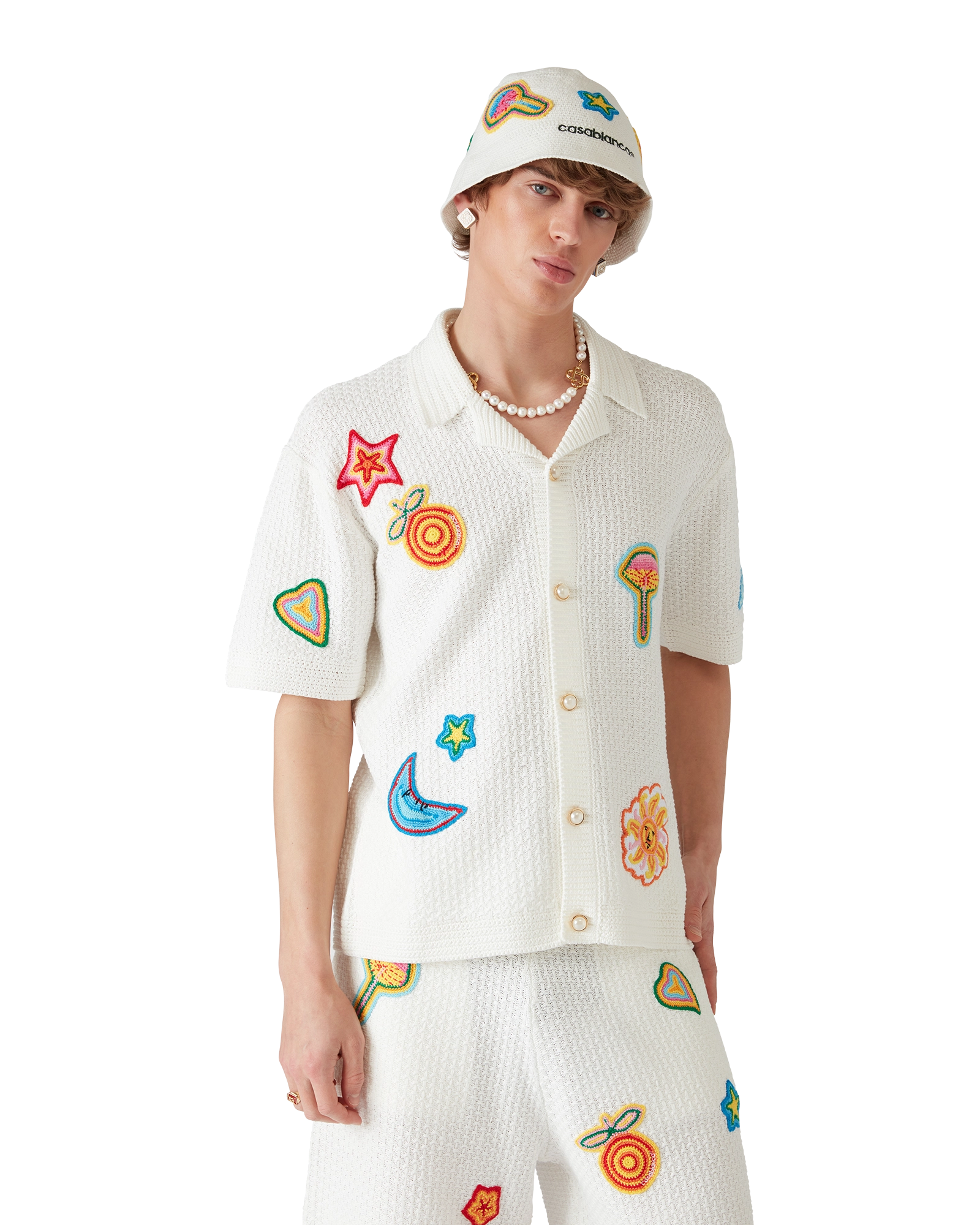 Motif Crochet Shirt | Casablanca Paris Motif Crochet Shirt | Casablanca Paris