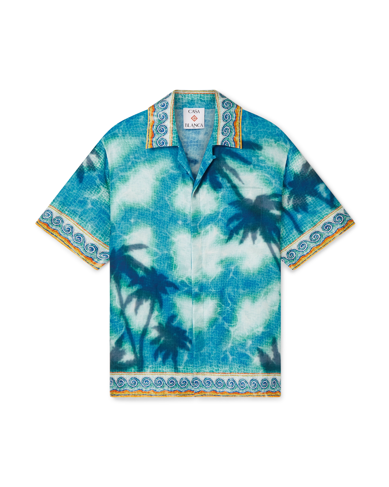 Poolside Emblem Short Sleeve Silk Shirt | Casablanca Paris Poolside Emblem Short Sleeve Silk Shirt | Casablanca Paris