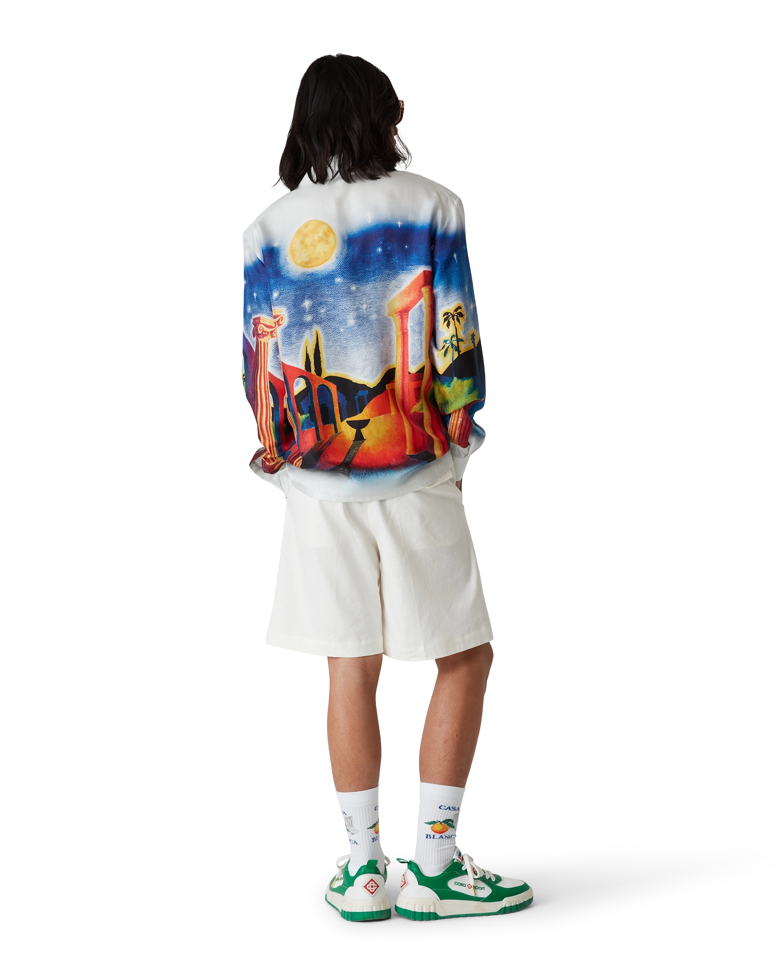Midnight Acropolis Long Sleeve Silk Shirt | Casablanca Paris