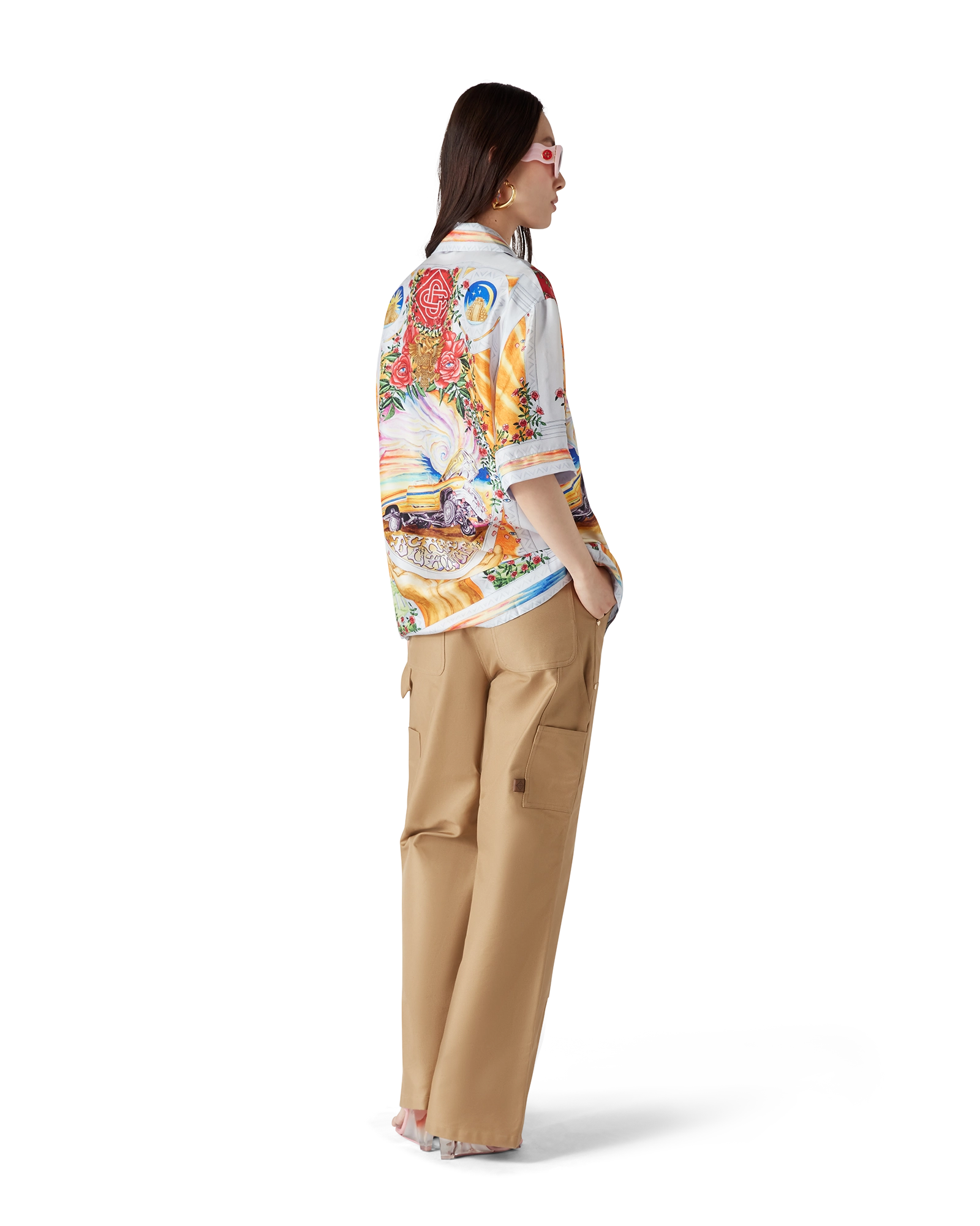 La Tornade De Rose Short Sleeve Silk Shirt | Casablanca Paris
