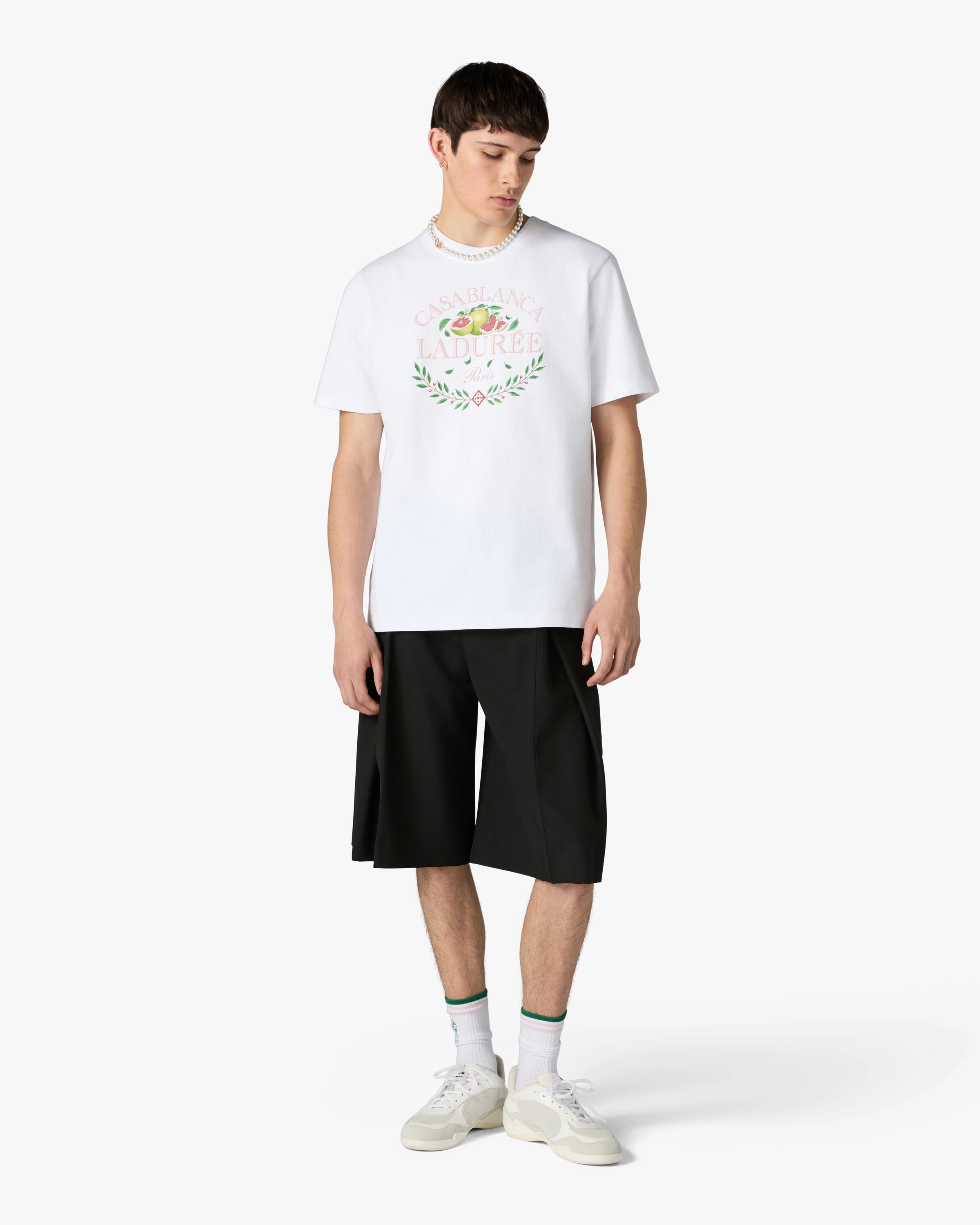 White Laduree x Casablanca Short Sleeve T-Shirt | Casablanca Paris