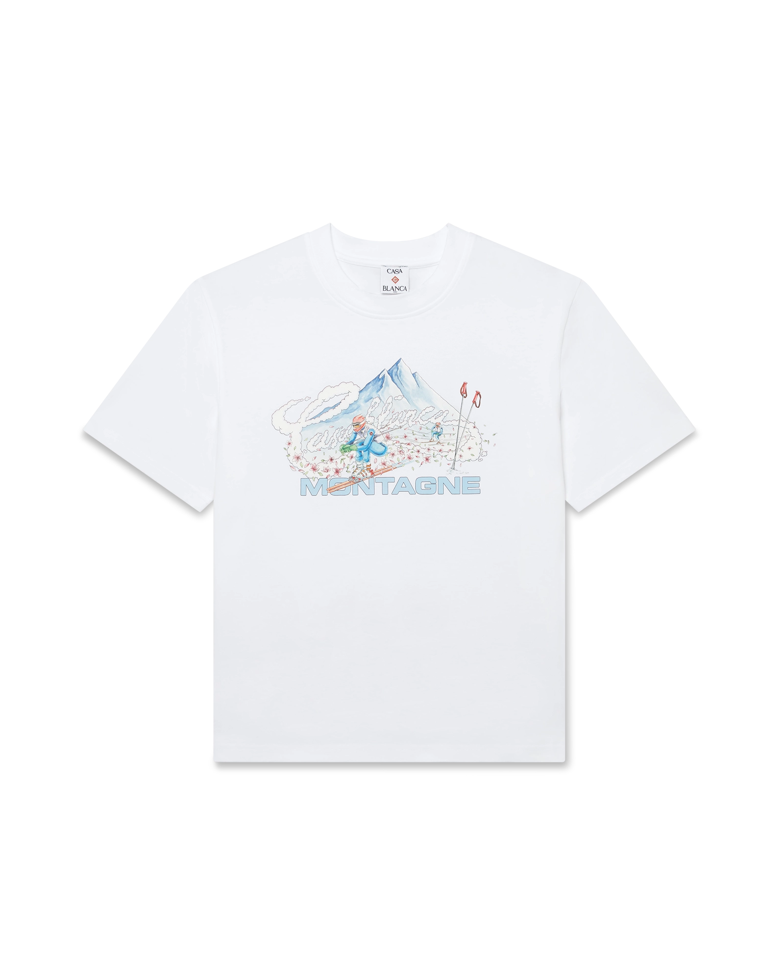 Tシャツ・カットソー CASABLANCA Woman T-Shirt White WPF25JTS046 01 Ski Short Sleeve T-Shirt | Casablanca Paris