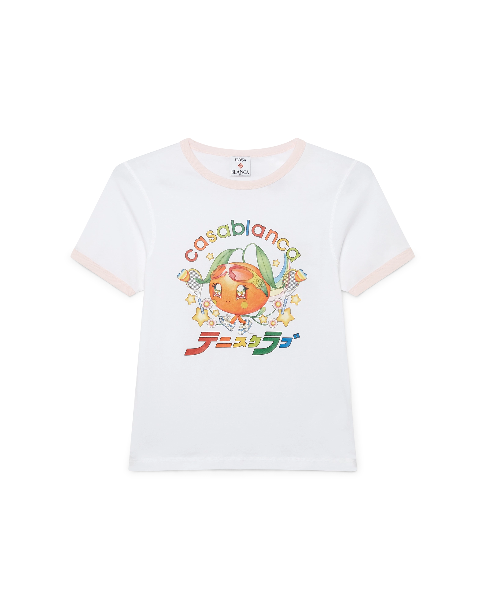 Orange Mascot Ringer Short Sleeve T-Shirt | Casablanca Paris