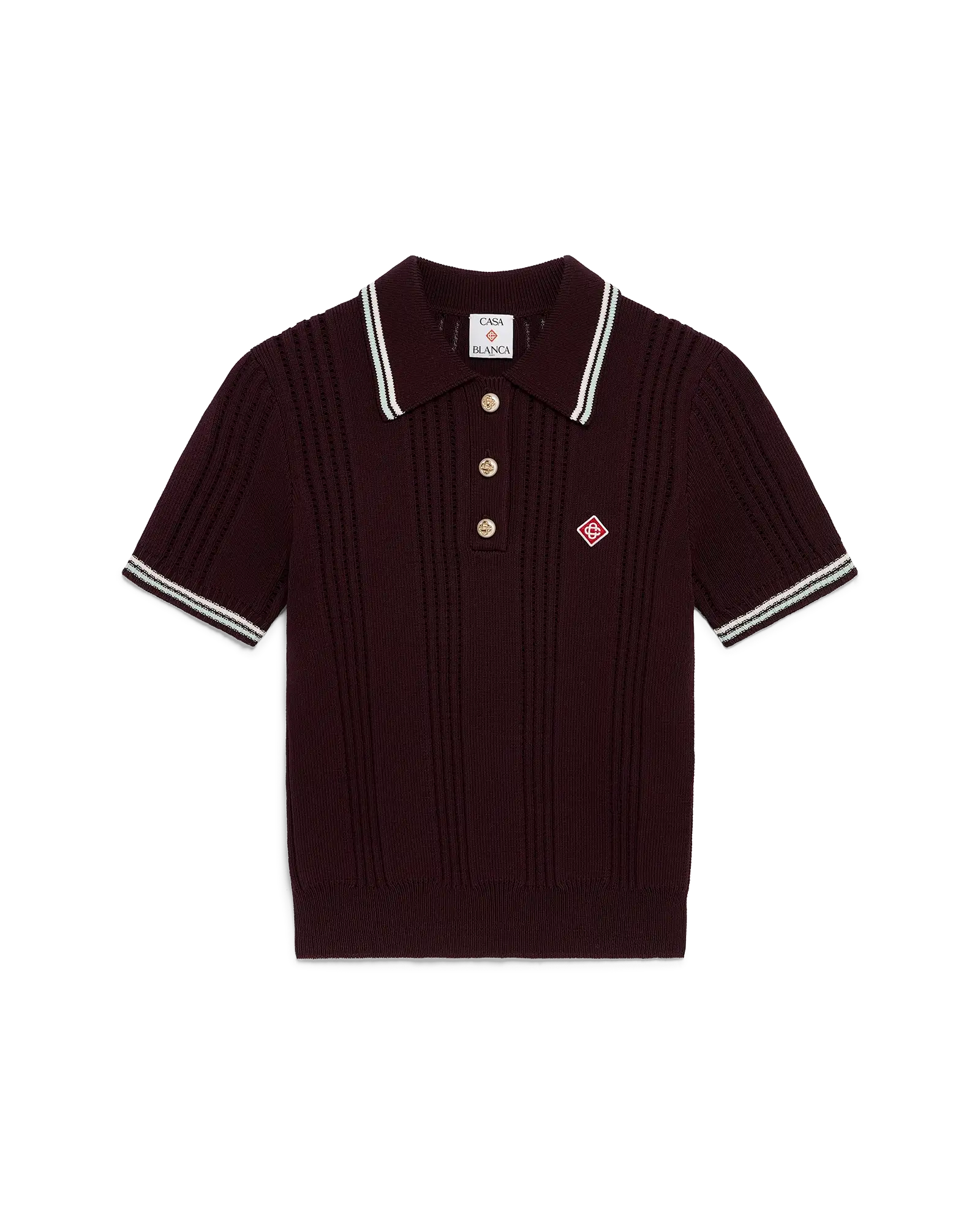 Cotton Knit Short Sleeve Polo | Casablanca Paris