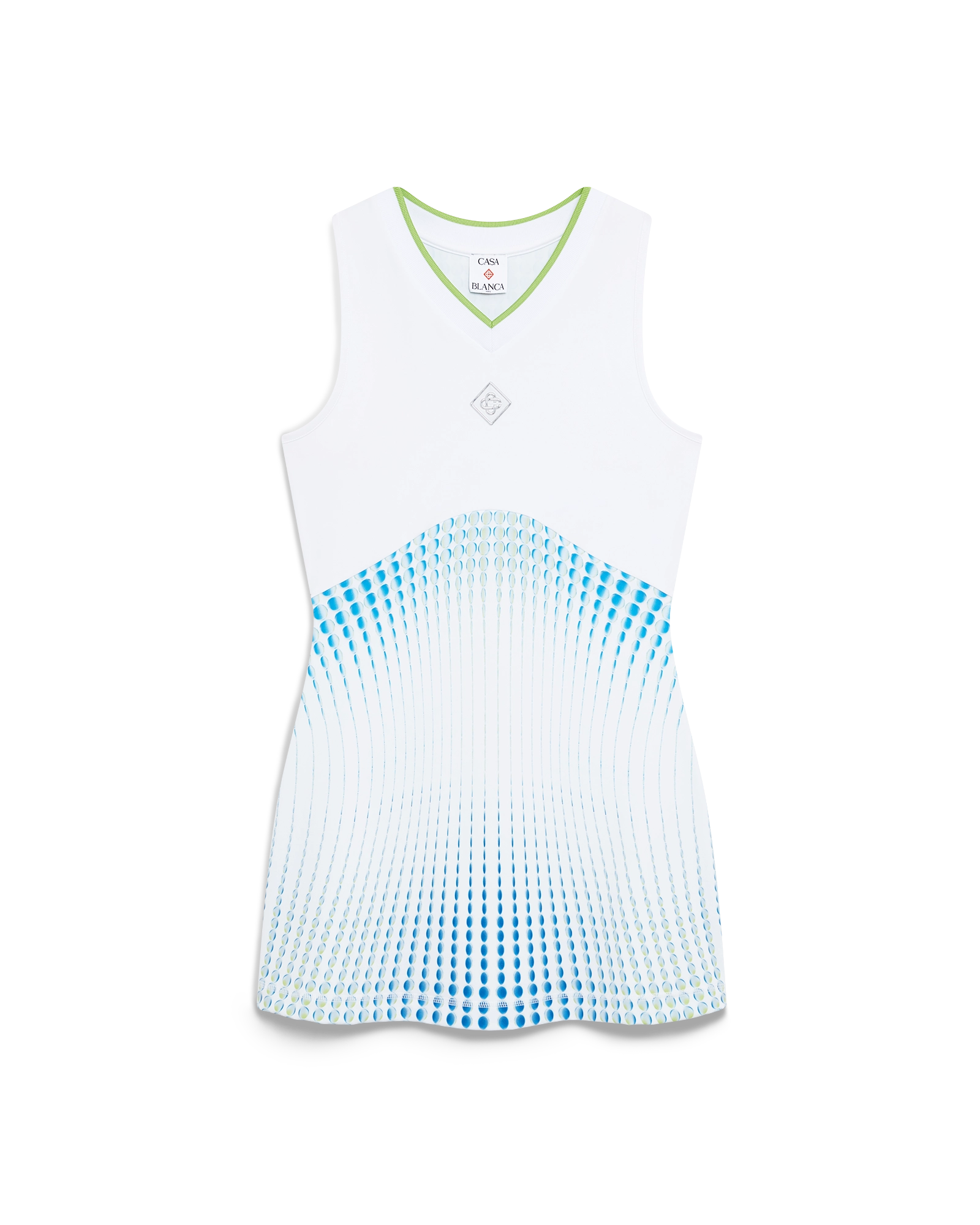 Tennis Printed Racer Dress in White, Size XXS by Casablanca Paris